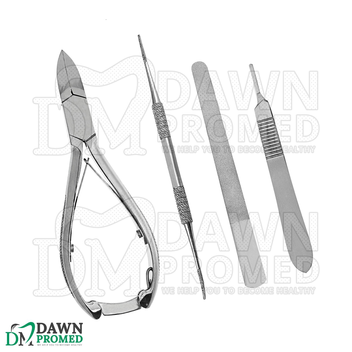 40 Pcs Podiatry Basic Nail Nipper Set With FREE Scalpel Blades German Grade