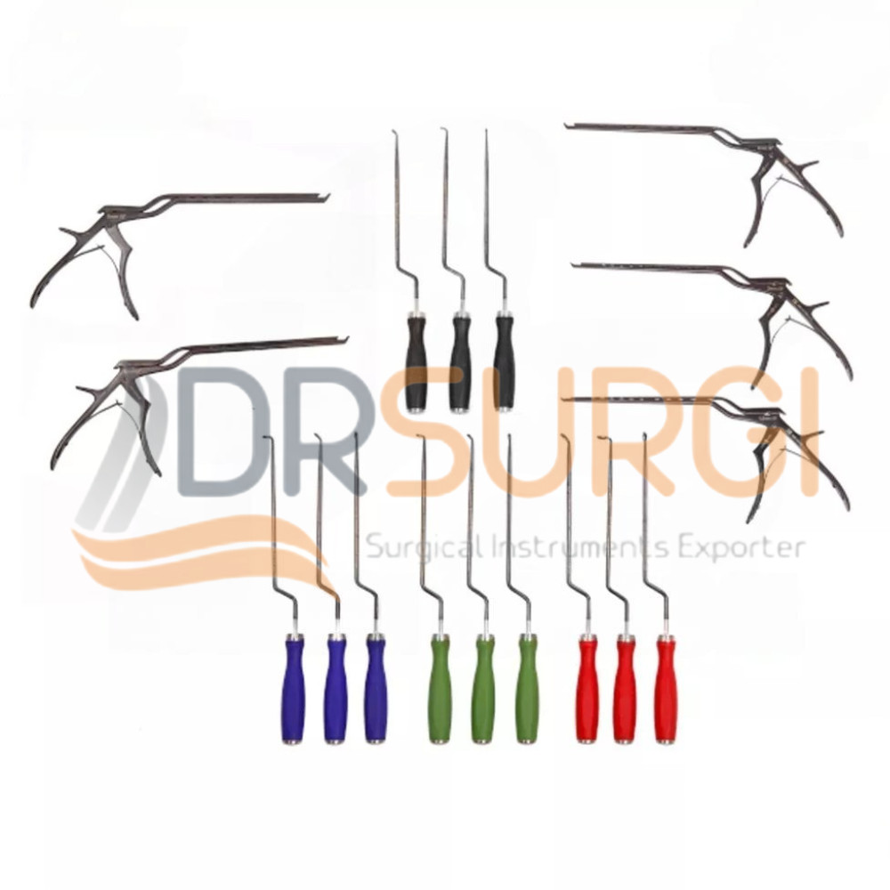 MIS Lumbar Spine Surgery Curettes & Kerrison Rongeur Set of 17 pcs Best Quality