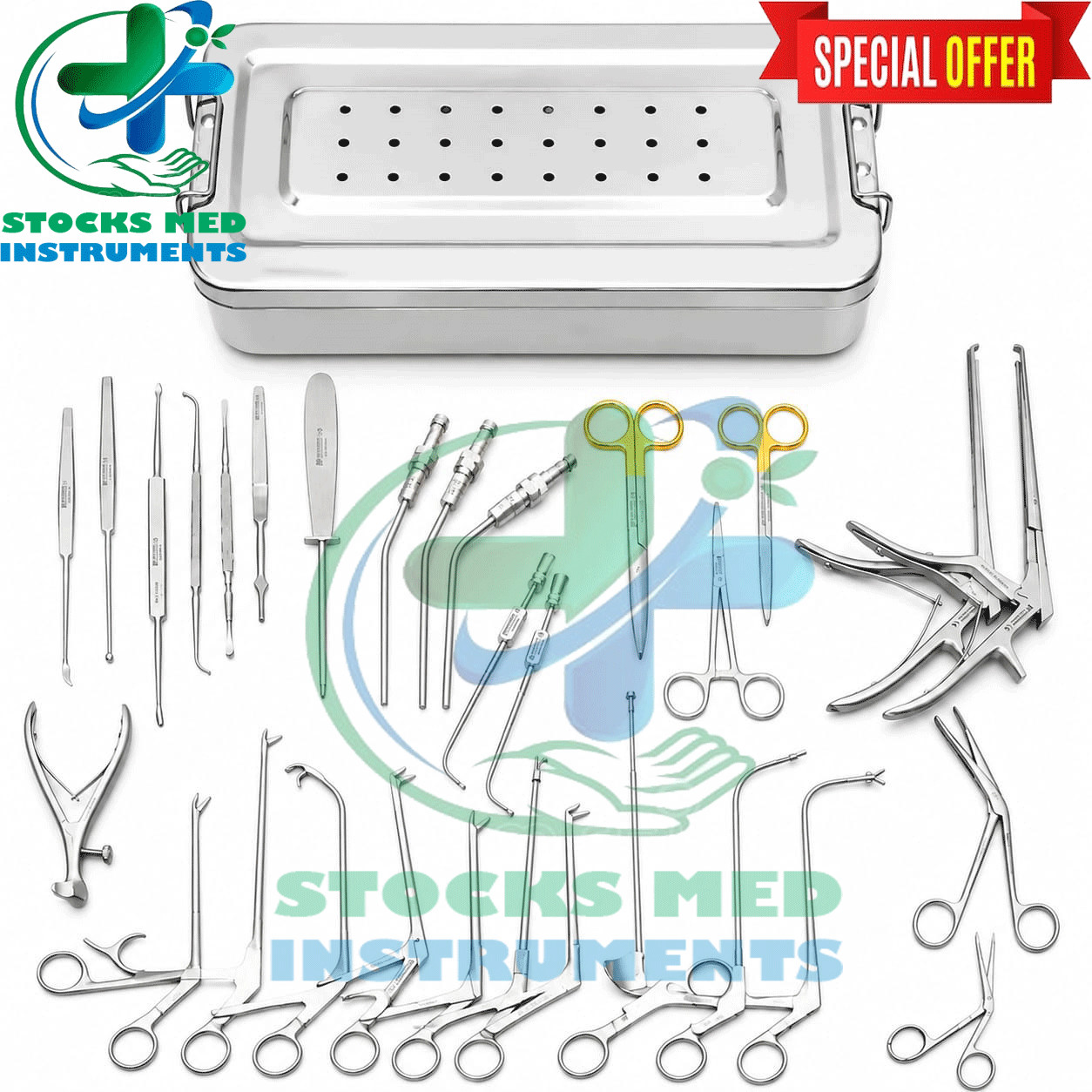 Fess Instruments Set, Complete Set of Endoscopic Sinus Surgery Instruments