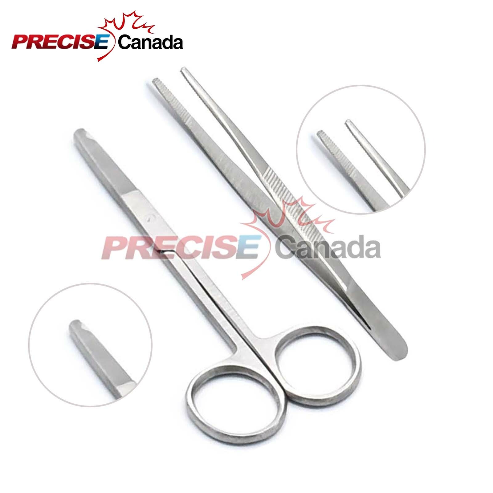 2 Pcs Classic Suture Removal Kit Dressing Forceps Surgical Instruments
