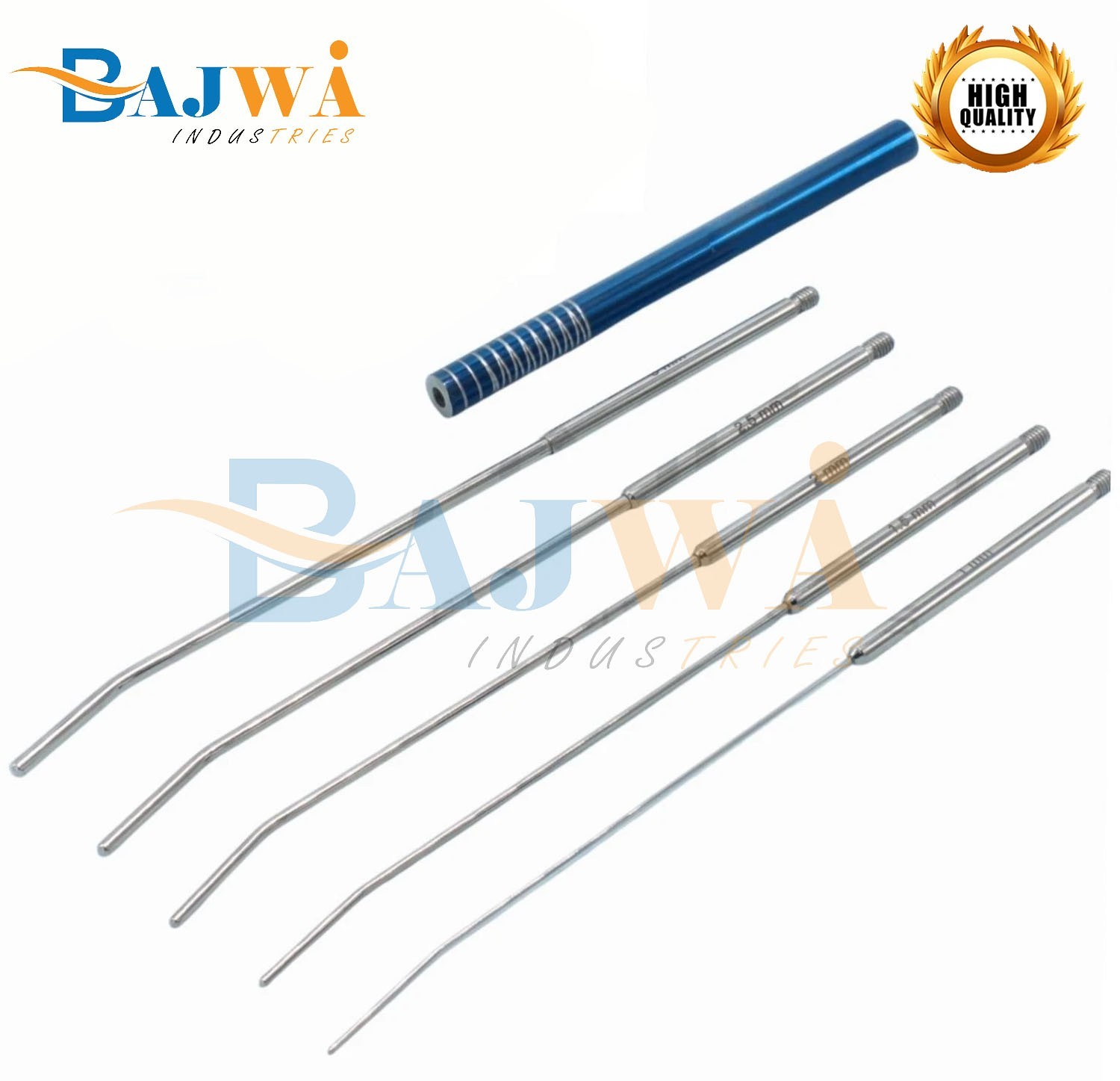 Mini Cervical Uterine Dilator Set With Interchangable Handle 1, 1.5, 2, 2.5, 3mm