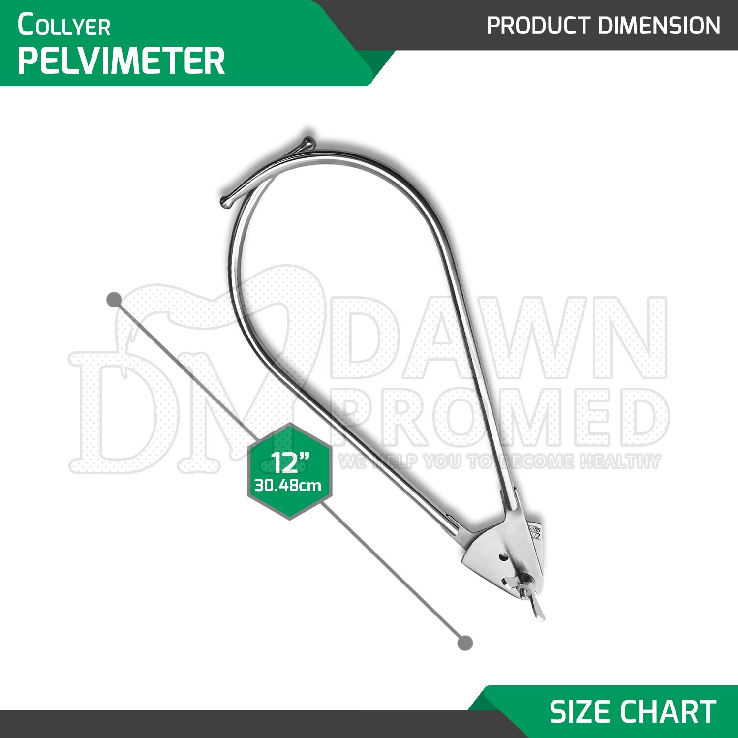 Collyer Pelvimeter Scale 12″ Pelvic Measuring OB/GYN Surgical Instrument