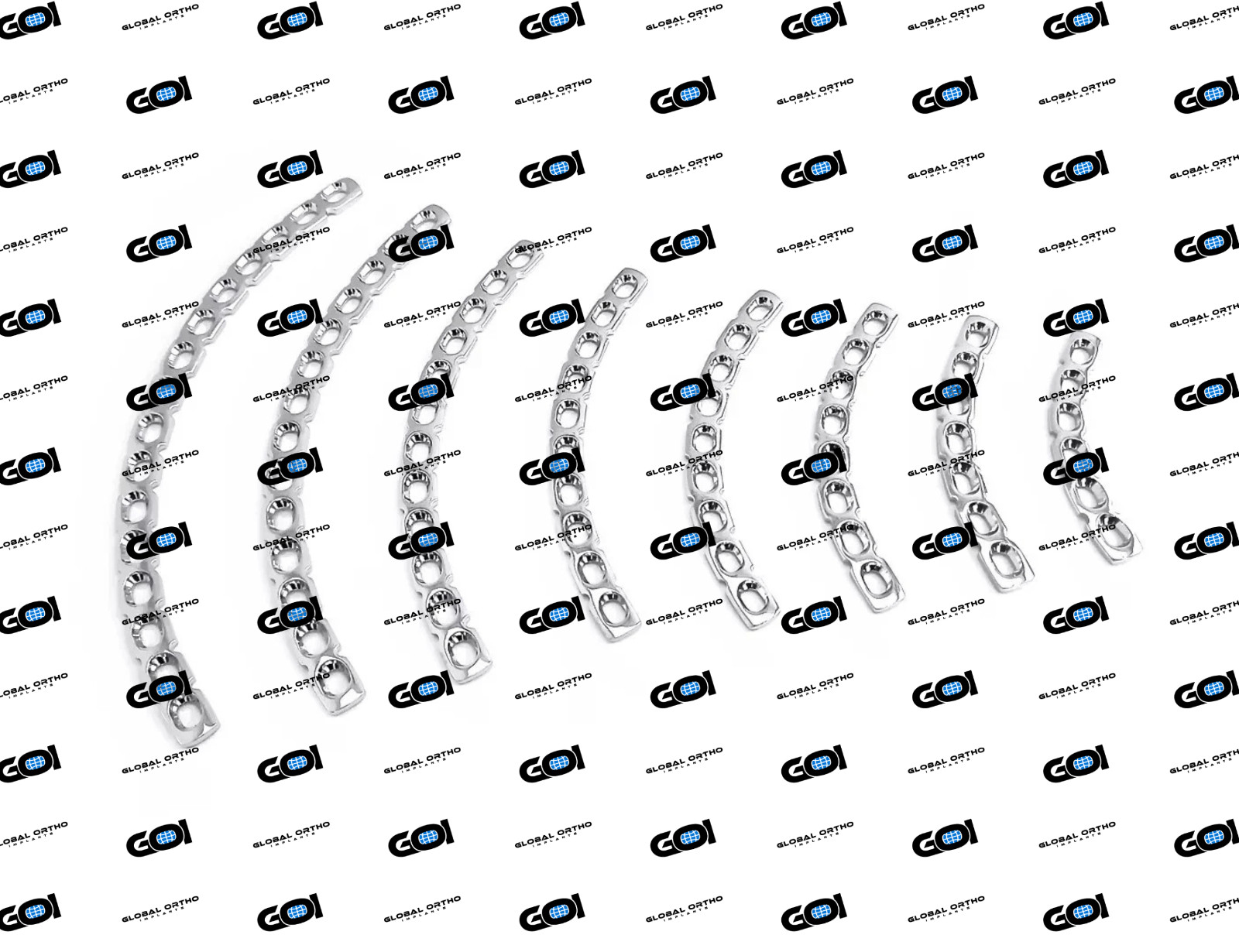 3.5mm Narrow Curved Plates 6-14 Hole w/ Fastener 86 Pcs SS 316L CNC Made OEM Kit