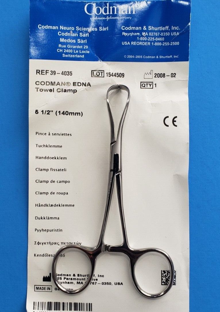 CODMAN 39-4035 Surgical Orthopedic EDNA Towel Clamp 5.5″