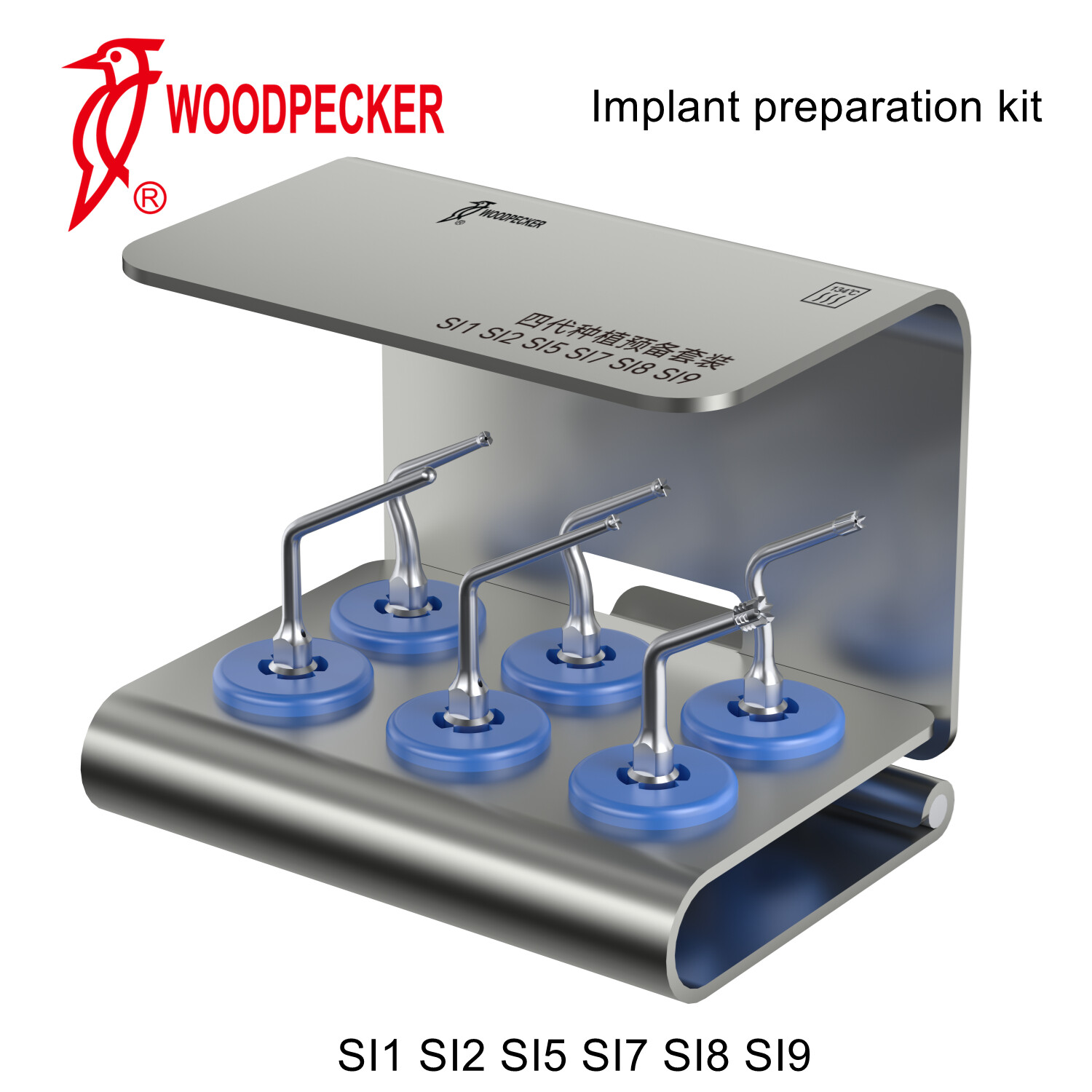 Woodpecker Perio Bone Surgery Tips Kit and Holder for Surgic Smart