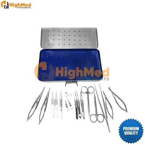 Micro Hand Surgery Instruments Kit Microvascular Clamp Surgical Suture Kit 17Pcs
