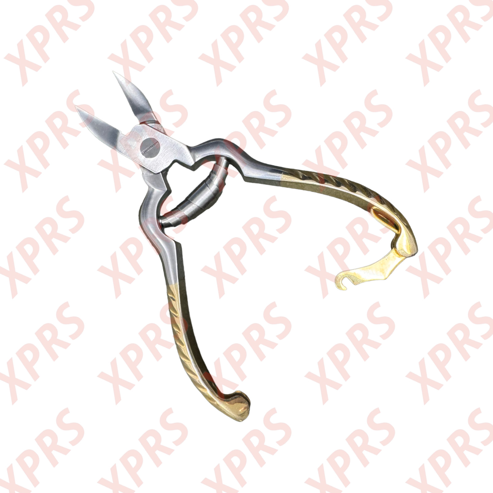 Nail Nipper with Lock, 5.5″, Concave Jaws, Gold Plated Barrel Spring Handle