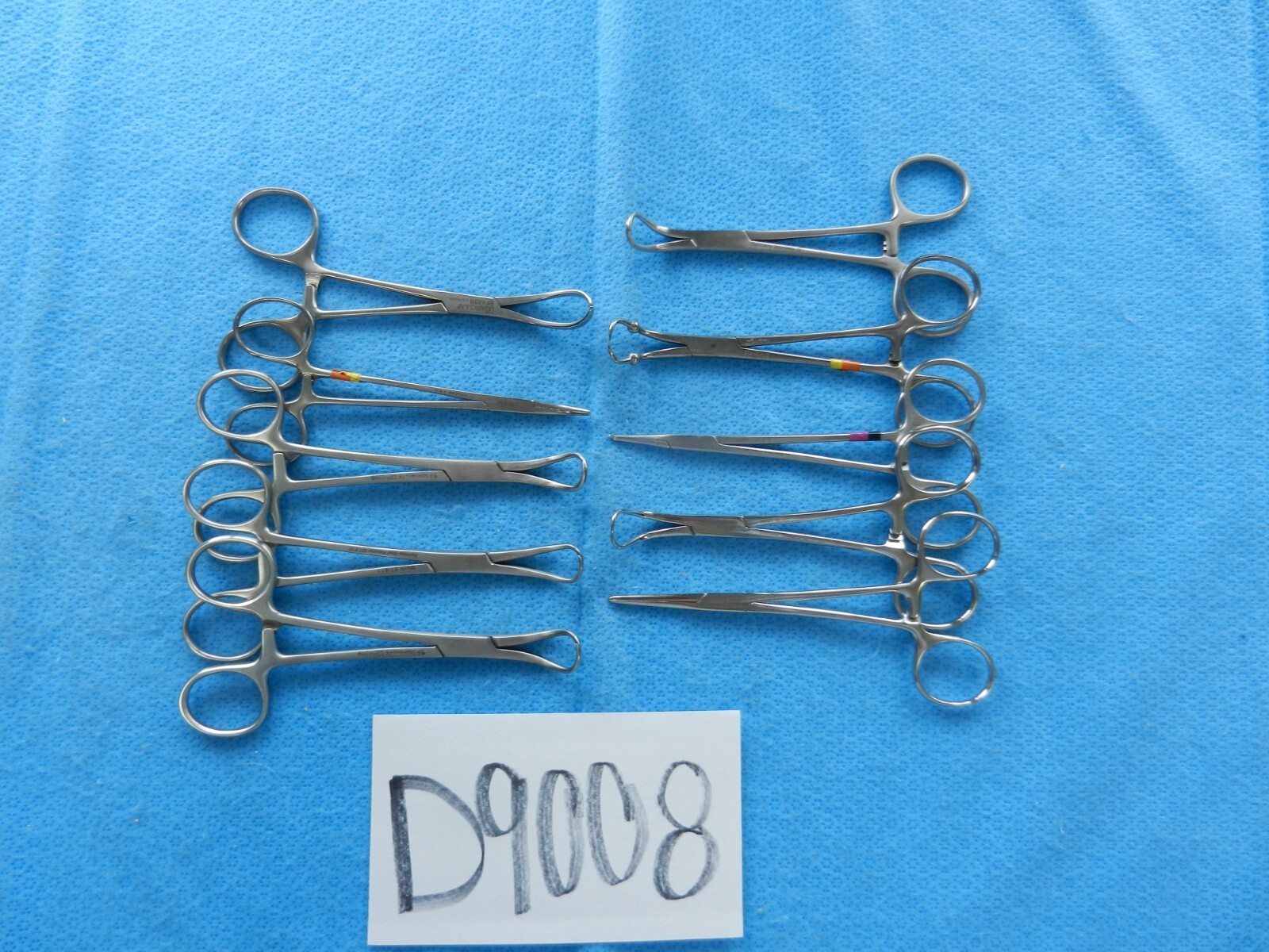 D9008 Jairt Merit Aesculap Lot of 10 Curved Forceps Approx. 13cm