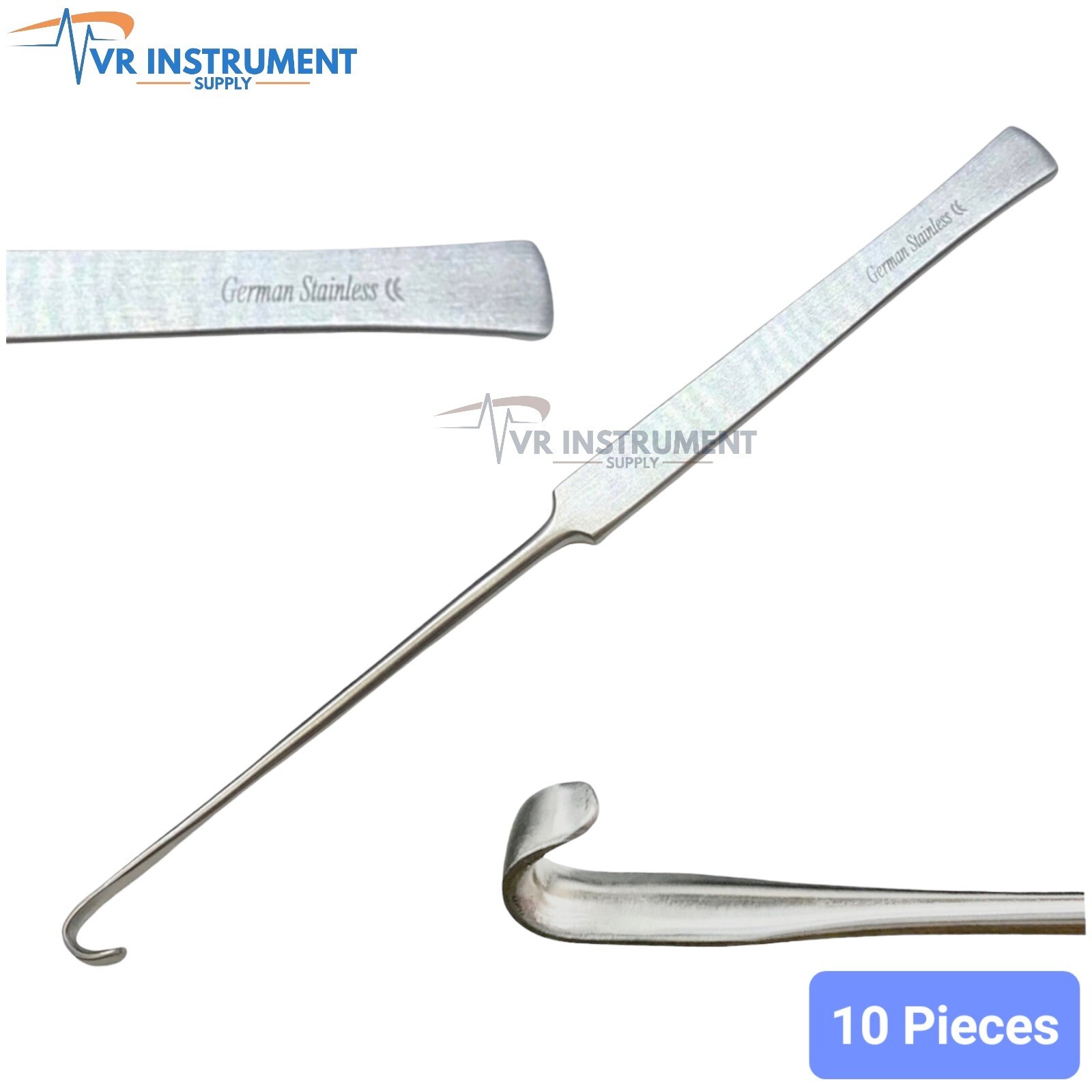 Spay Snook Hook 8″ Veterinary Surgical Instruments German Stainless Steel 10 Pcs