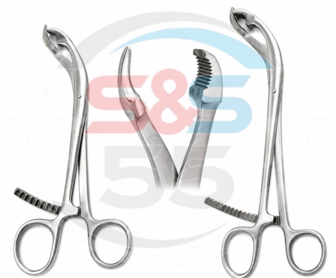 Set Of 2 Verbrugge Bone Holding Forceps 10” And 7” Orthopedic Instruments