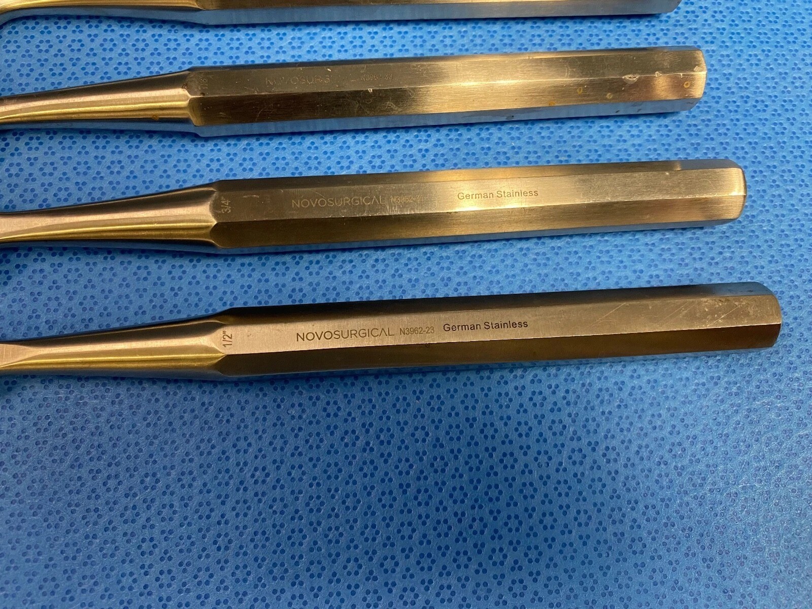 Set of 4 Novo Surgical Osteotome’s size 1/2″,7/8″, 3/4″, 1″ Orthopedic