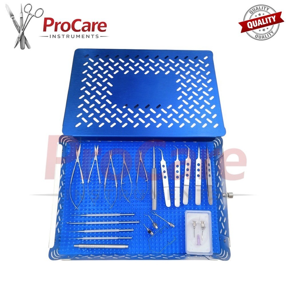 Ophthalmic Cataract Eye Micro Surgery – 23Pcs Surgical Instrument + Aluminum Box