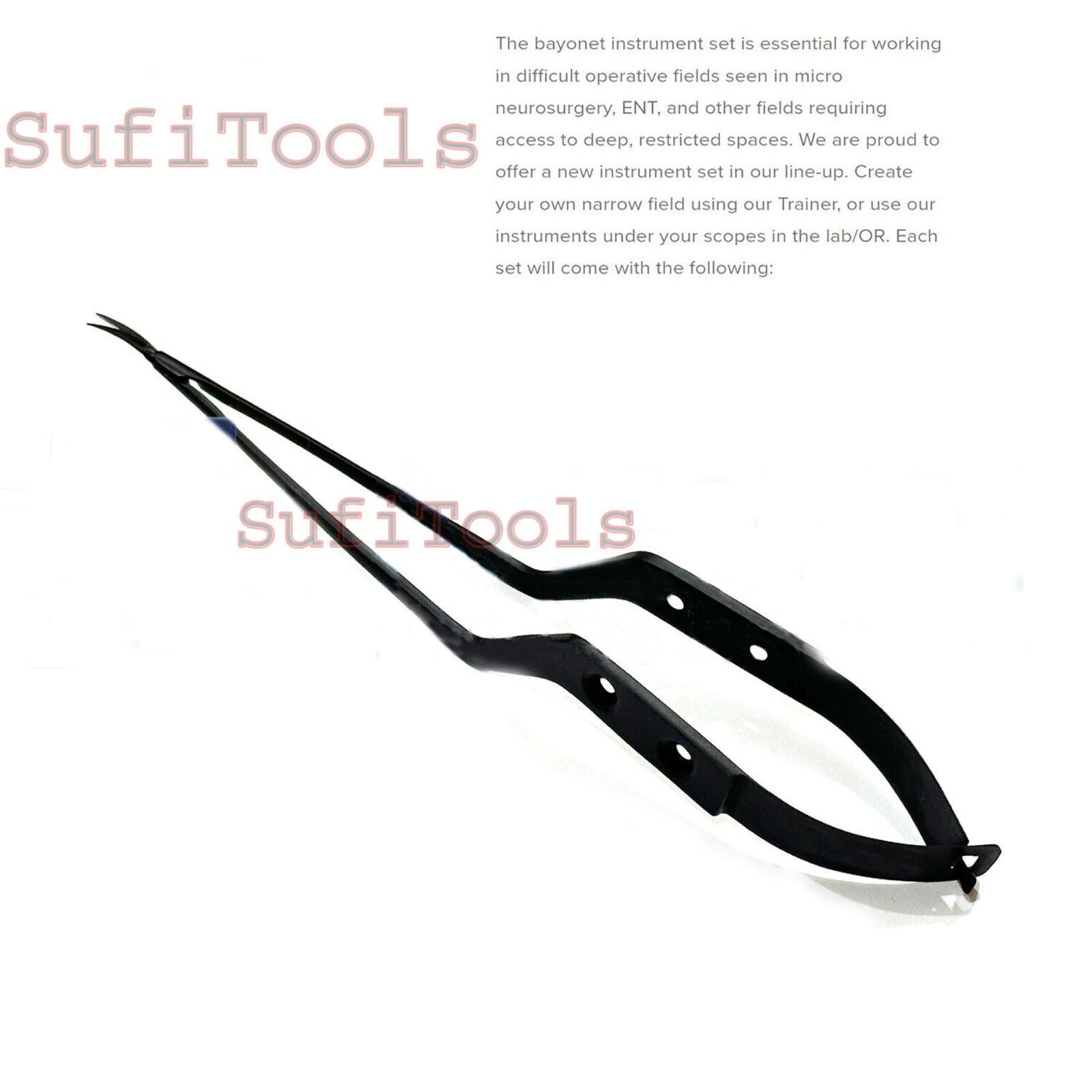 Kamiyama Micro Scissors Neurosurgery 18cm, Bayonet Handle Black