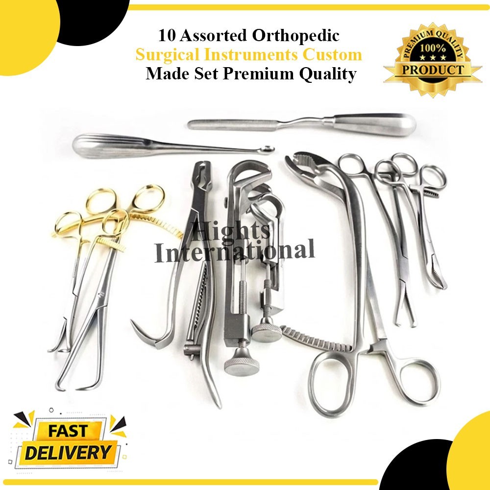 10 Assorted Orthopedic Surgical Instruments Custom Made Set – Premium-Quality