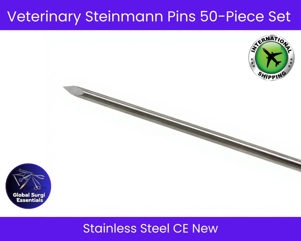 Veterinary Steinmann Pins 50-Piece Set Stainless Steel CE Certified New