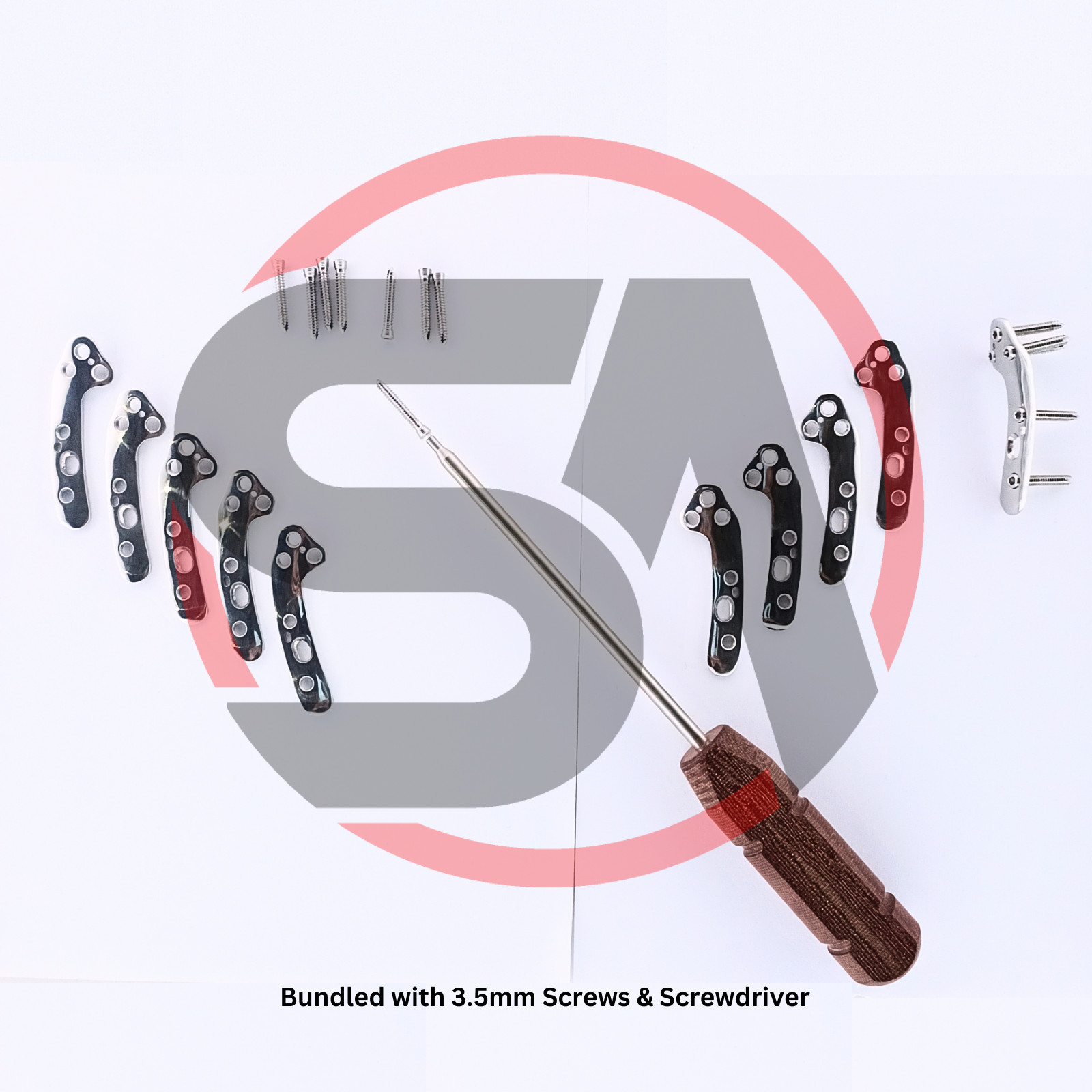 Veterinary TPLO Plates 3.5mm L/R Locking With Screws 71 Pcs Set SS