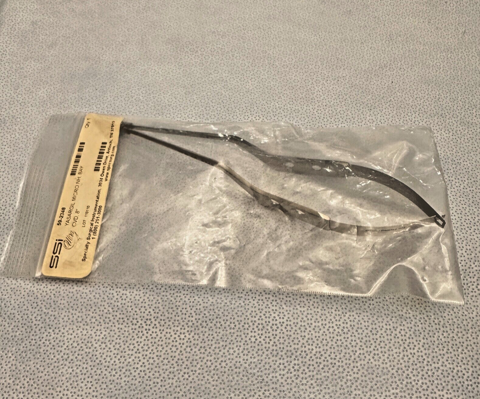 Symmetry Surgical 59-2348 Needle Holder; Yasargil; Curved Upward; Micro; 8 in
