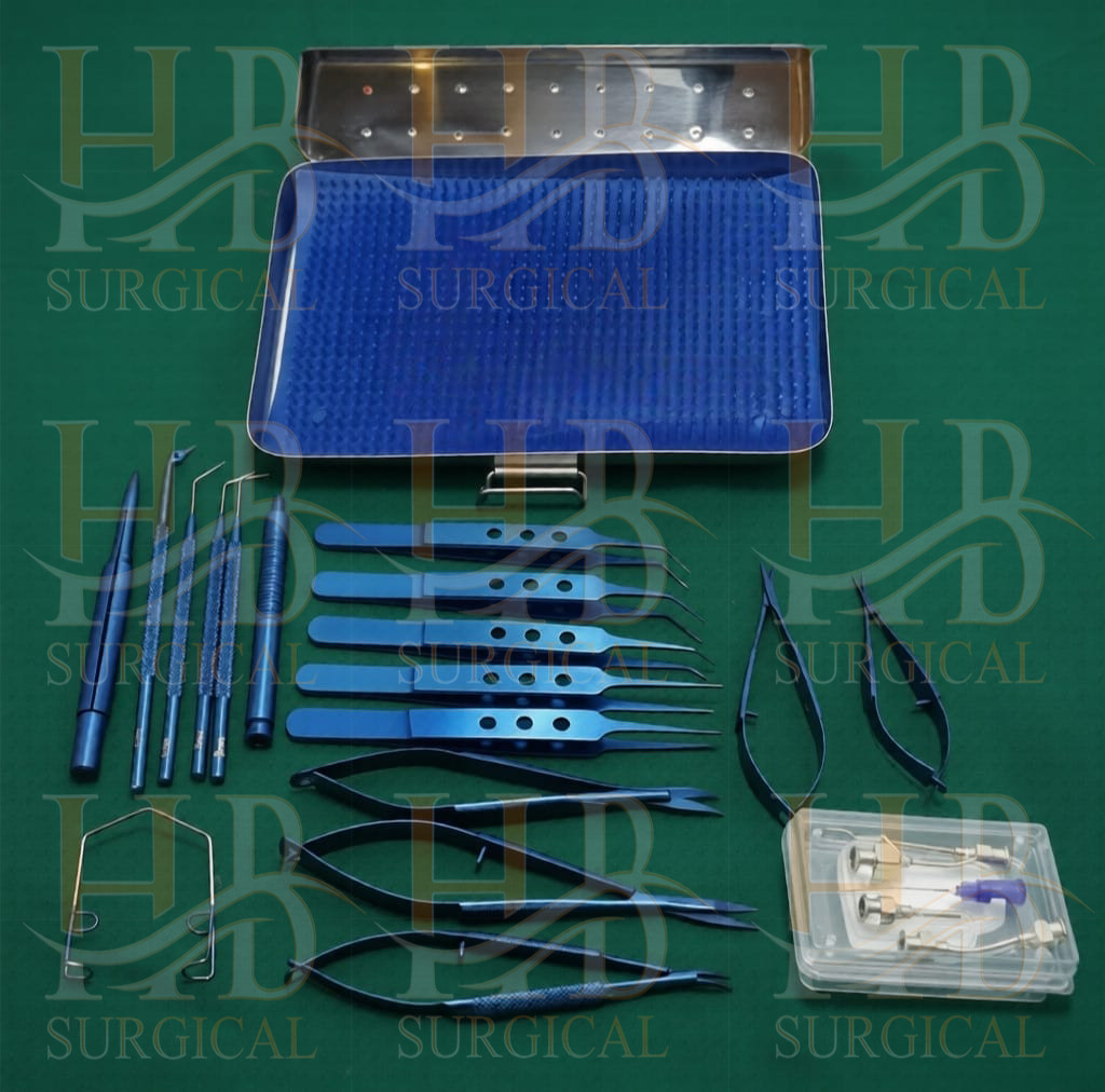 Eye Cataract Titanium Set 21 Pcs Ophthalmic Surgical Instruments Set With Box
