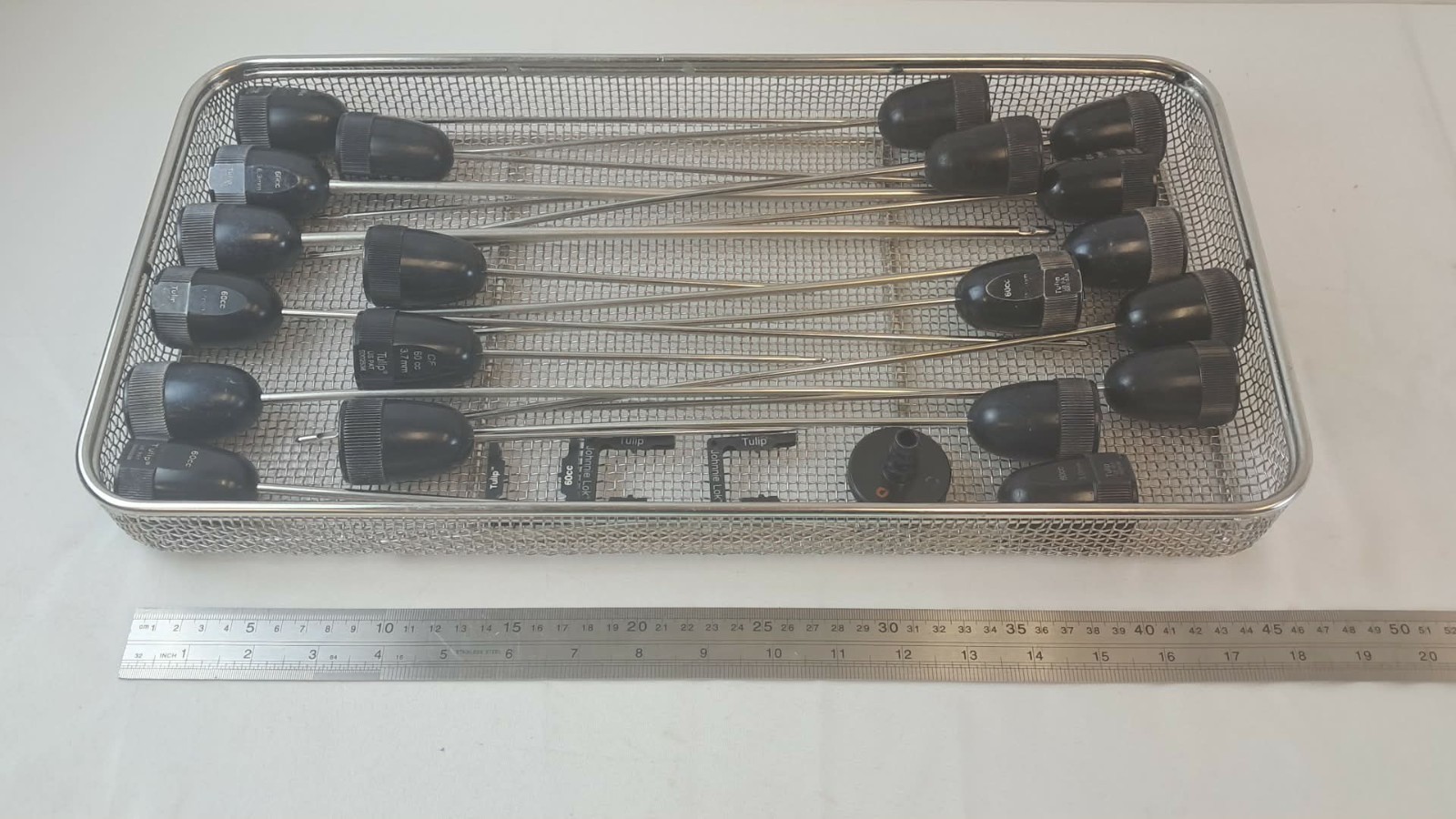 24 pc Tulip 60cc 3.0/3.7/4.4/4.6/6.3mm Liposuction Cannulas w/ Tray