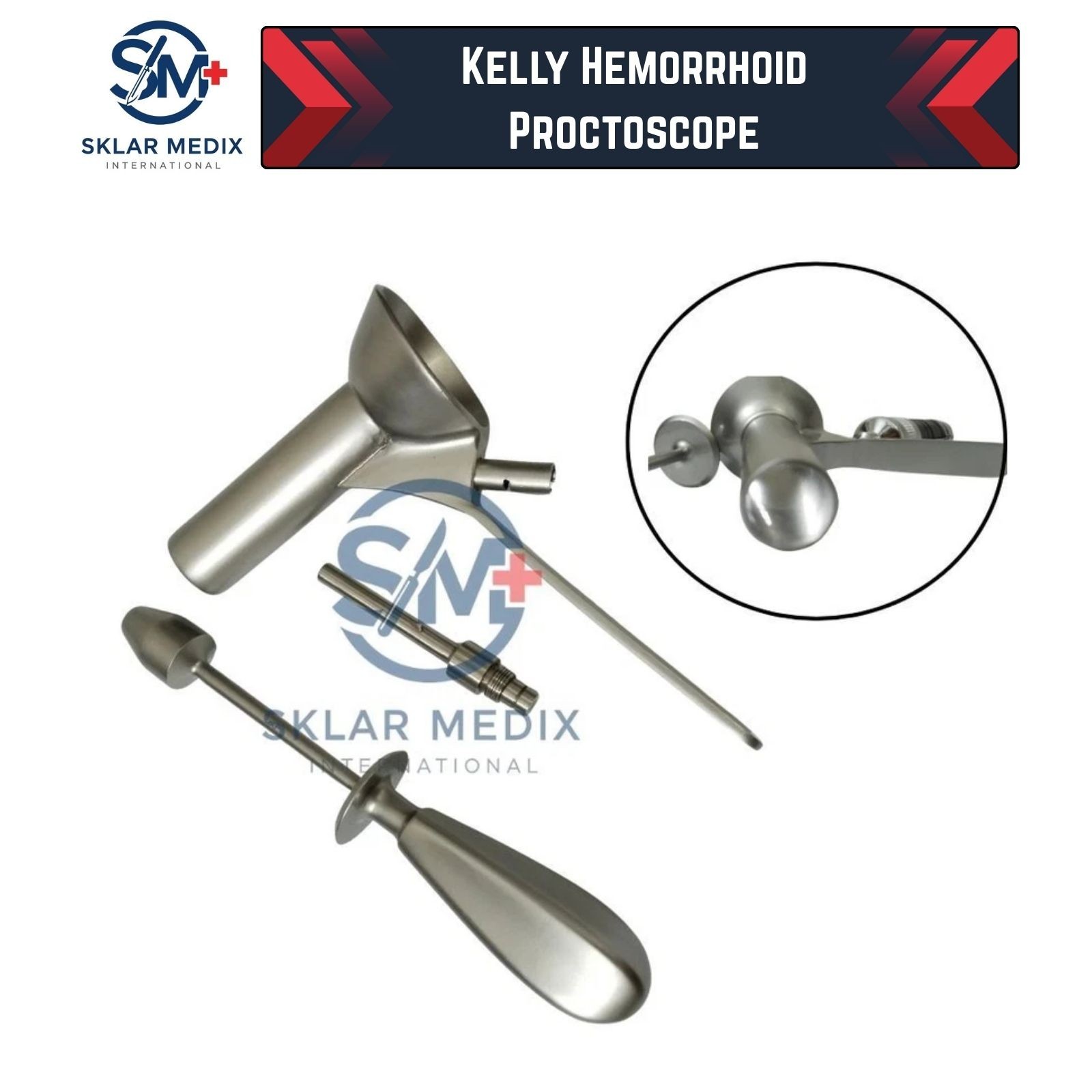 Kelly Hemorrhoid Proctoscope Light Source Rectal Anoscope Surgical Instruments |