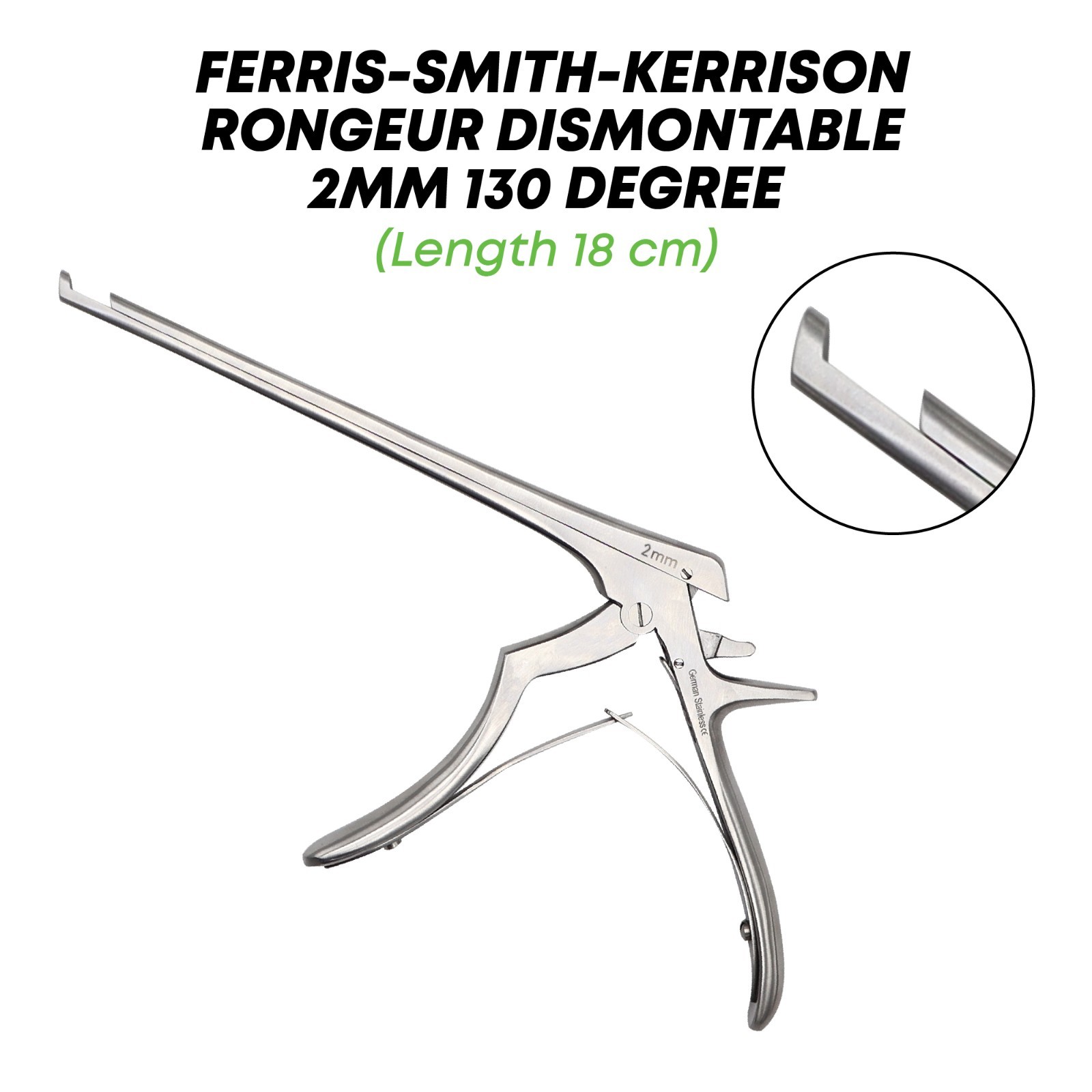 Ferris Smith Kerrison Rongeur Dismountable 18 cm 2mm 130° Orthopedic Instruments