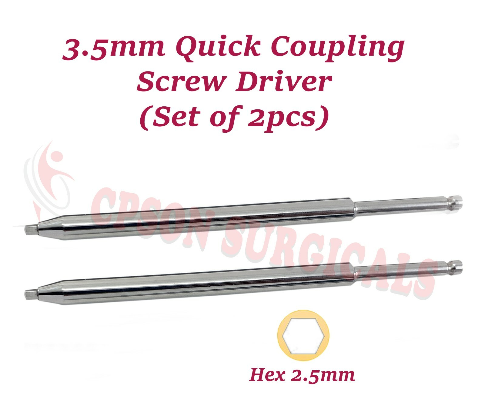 3.5mm Quick Coupling Screw Driver (hex 2.5mm) Surgical Instrument SS