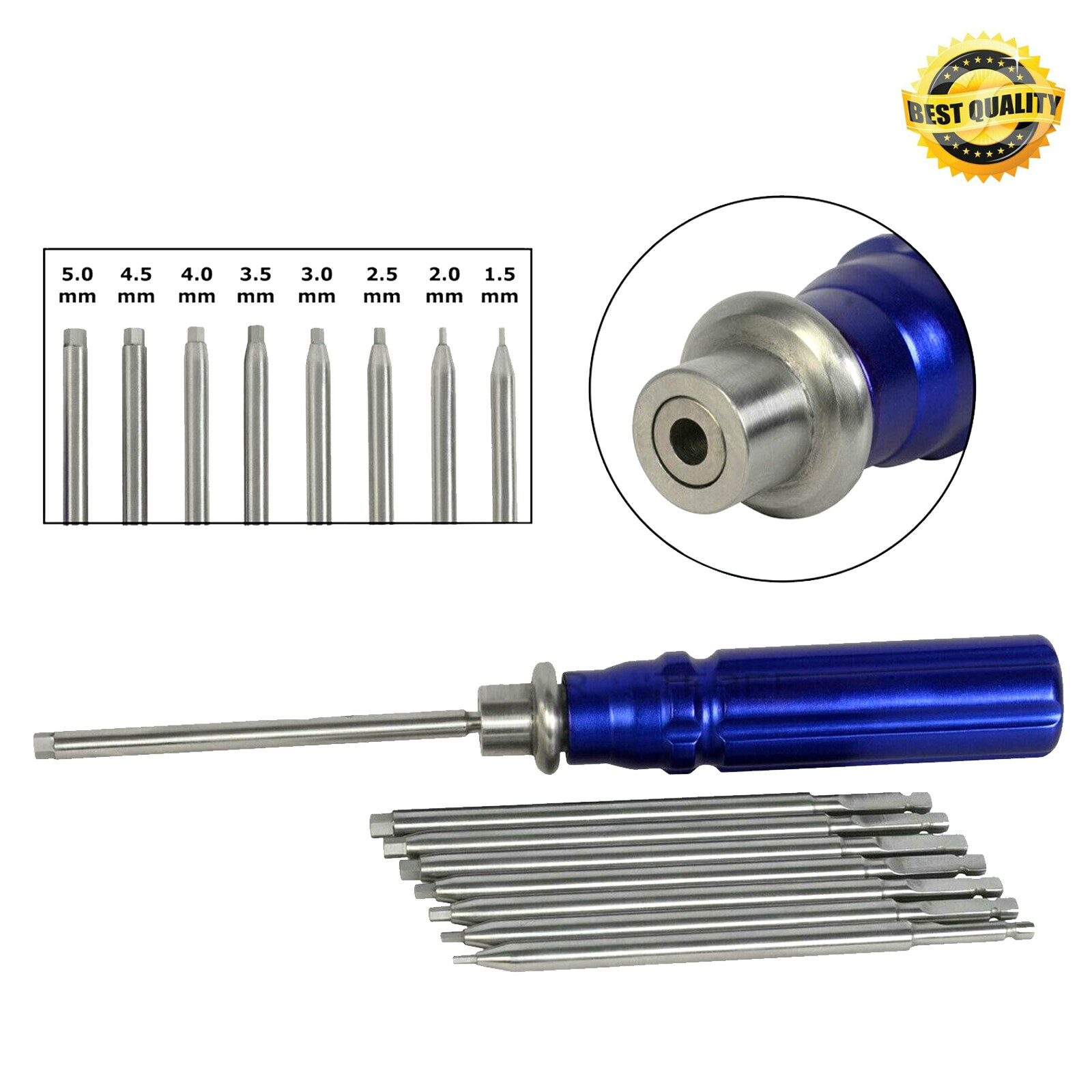 Orthopedic Bone Screwdriver Set With Quick Coupling Handle Surgical Instruments