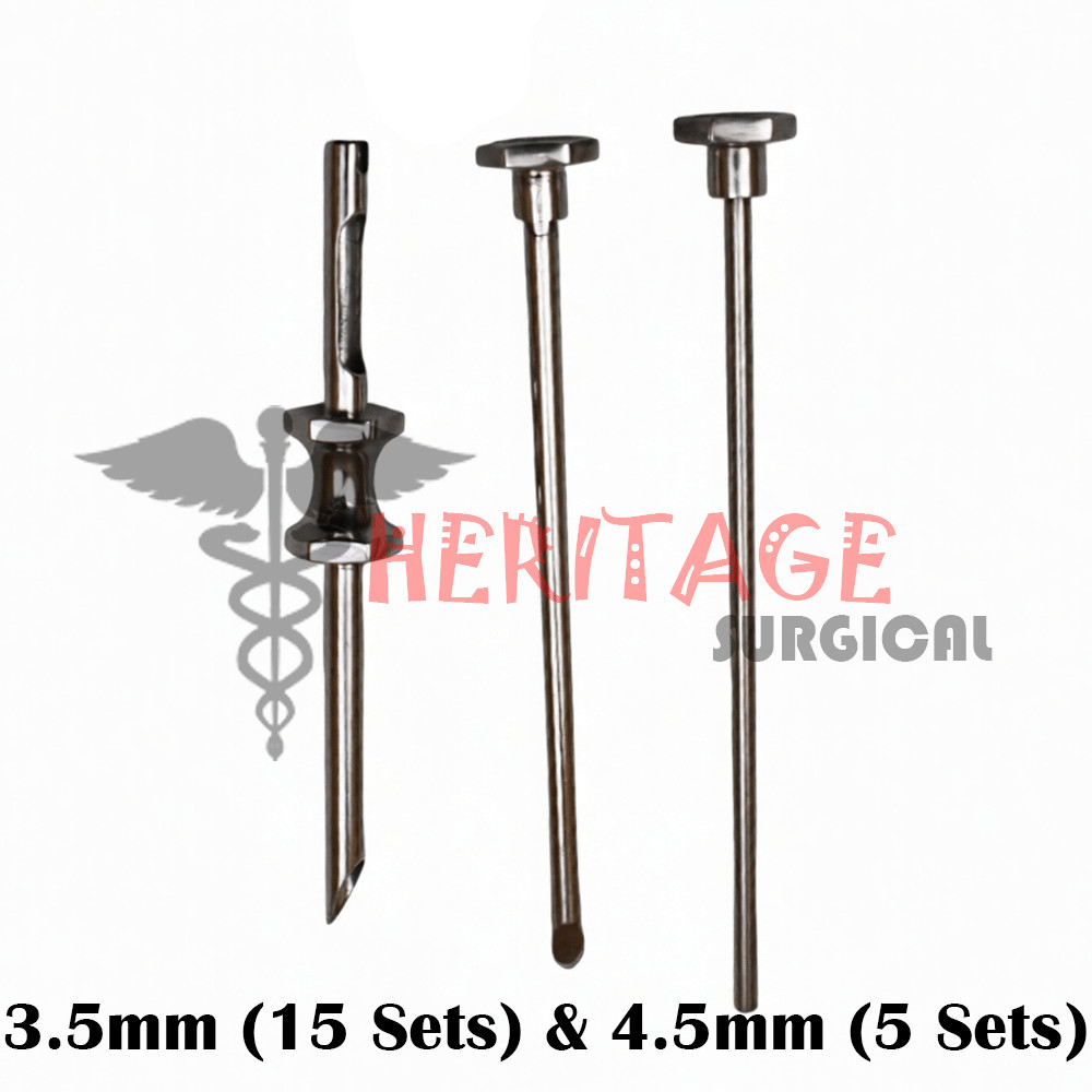 15 Sets HRT Trocars 3.5mm And 5 Sets 4.5mm High Quality Stainless Steel