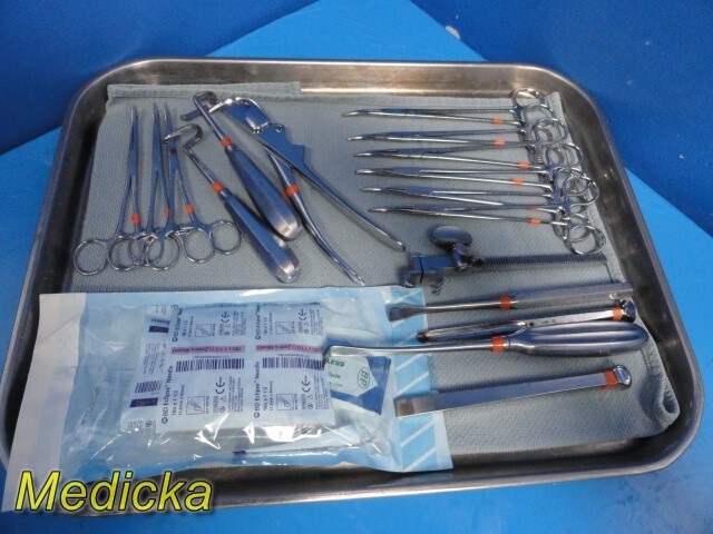 21X Pilling Weck Sklar Zimmer Assorted Cardiothoracic Surgery Set W/ Tray ~28099