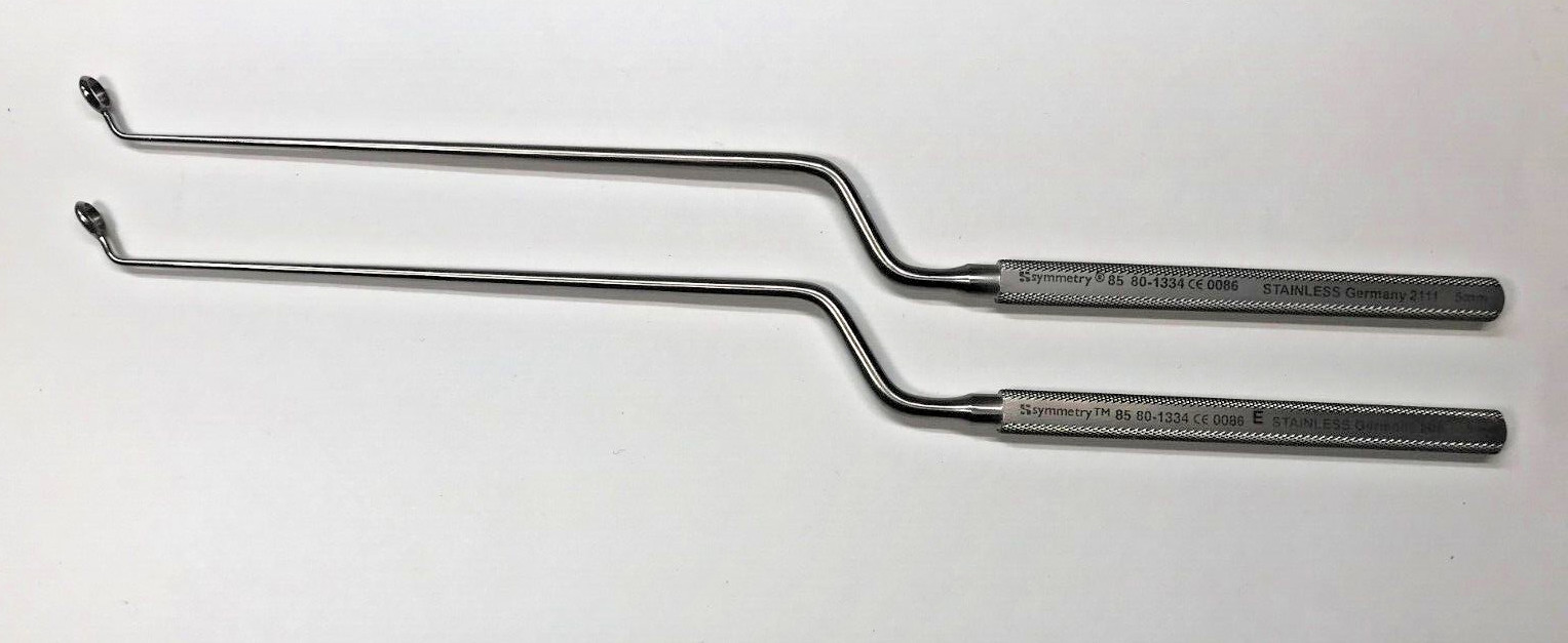 Lot of 2 Symmetry Hardy Curette 45 Degree Right, 5 mm Tip, 4.75″ WL, 9.25″
