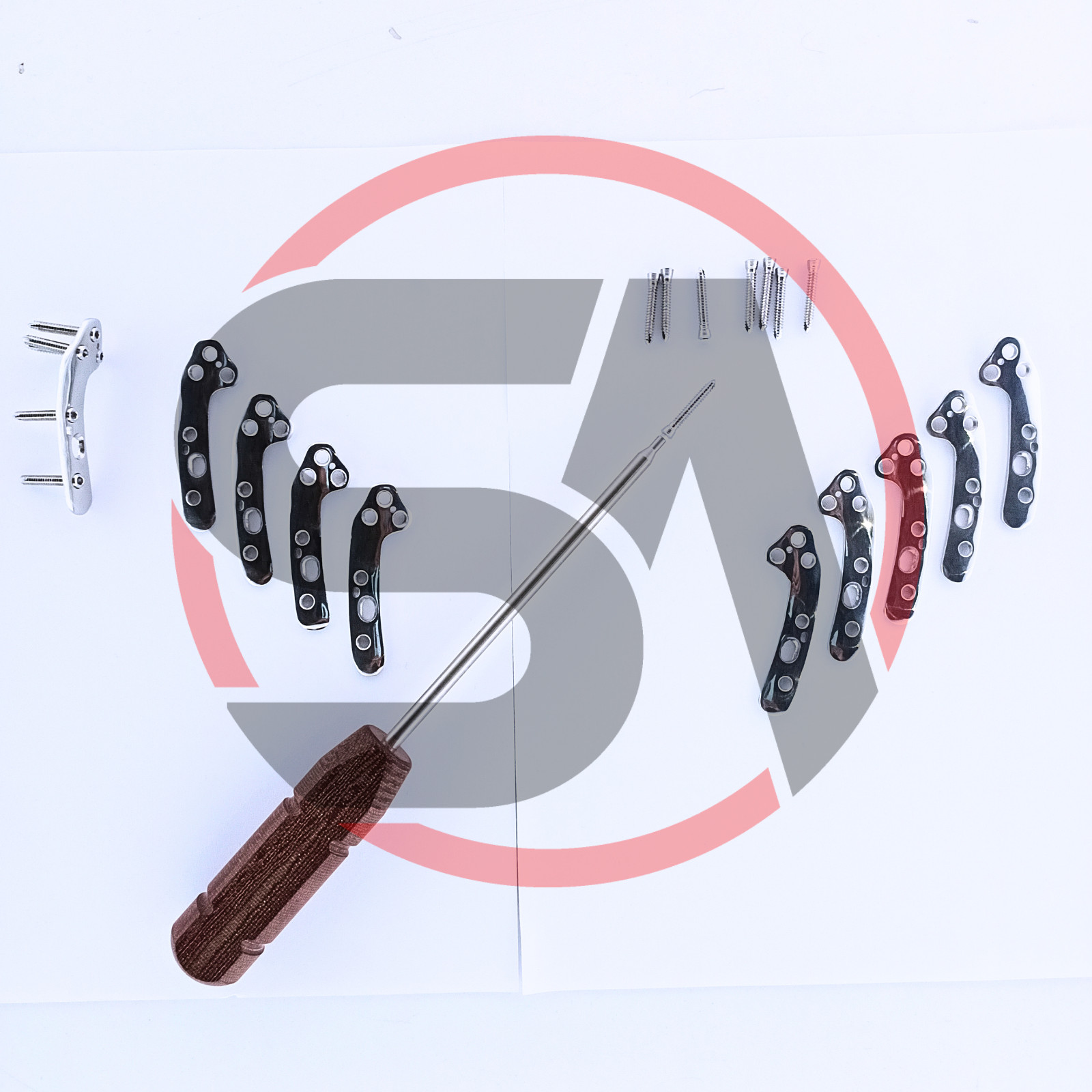 Veterinary TPLO Plates 3.5mm L/R Locking With Screws 71 Pcs Set SS