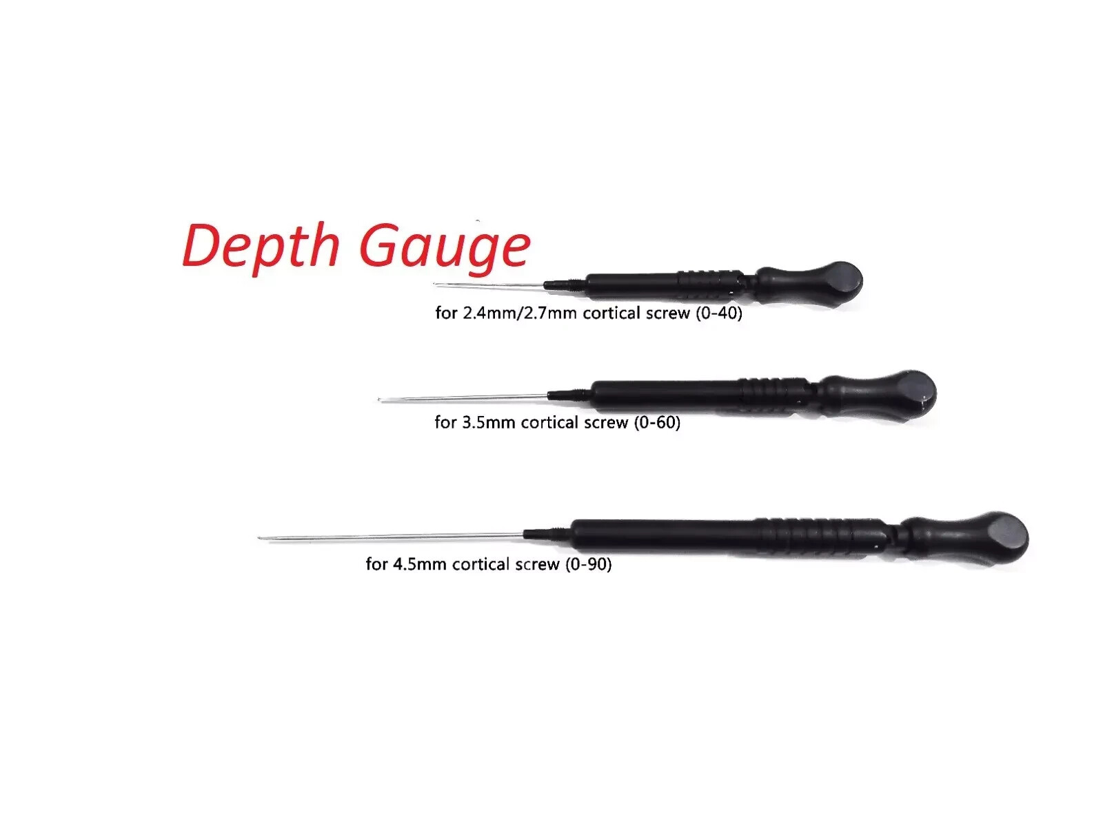 Depth Gauge for Cortical Screw Surgical (2.4/2.7 mm,3.5mm,4.5mm Set)