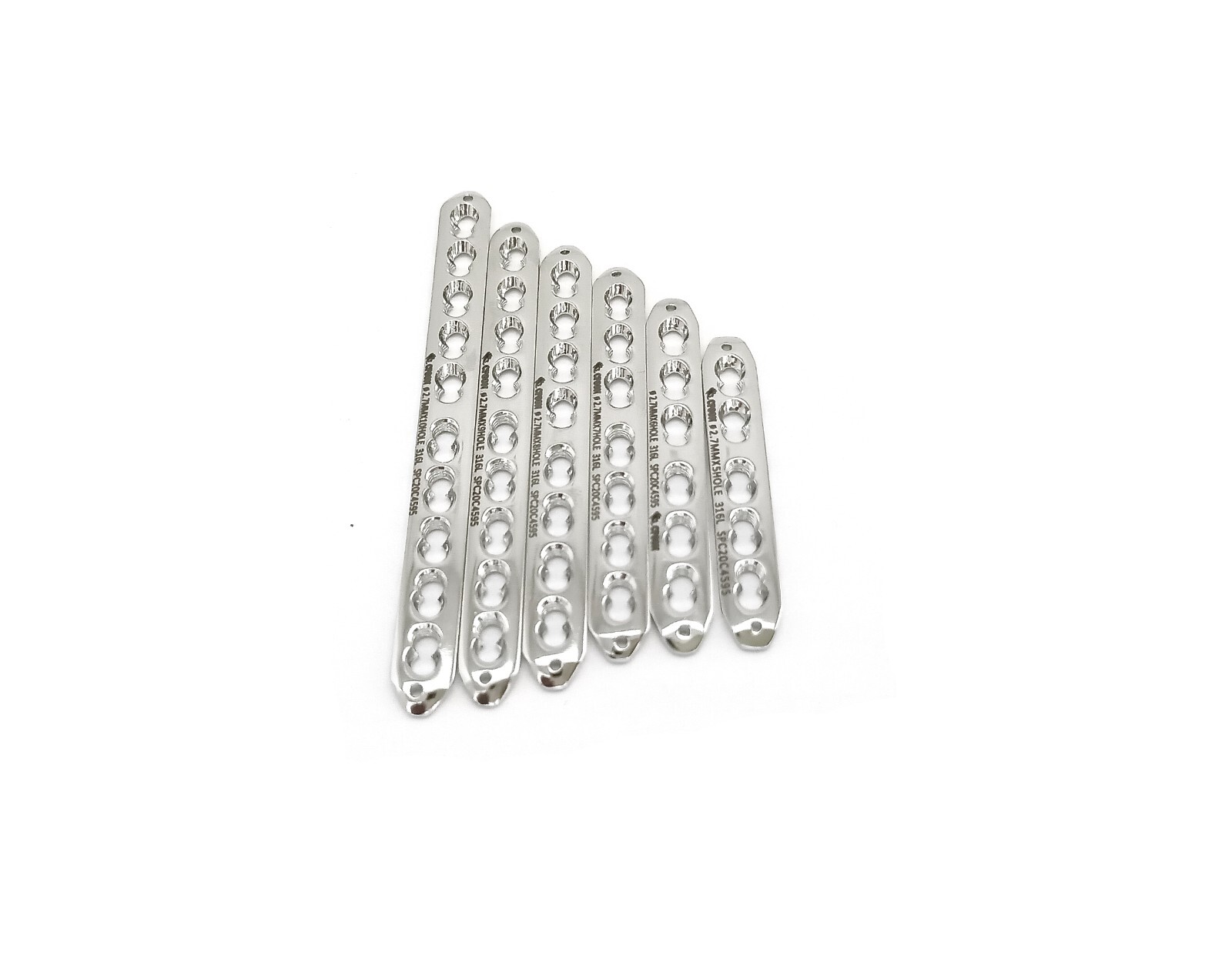 Veterinary 2.7mm LCP Straight plate (5 to 10 holes) Stainless Steel