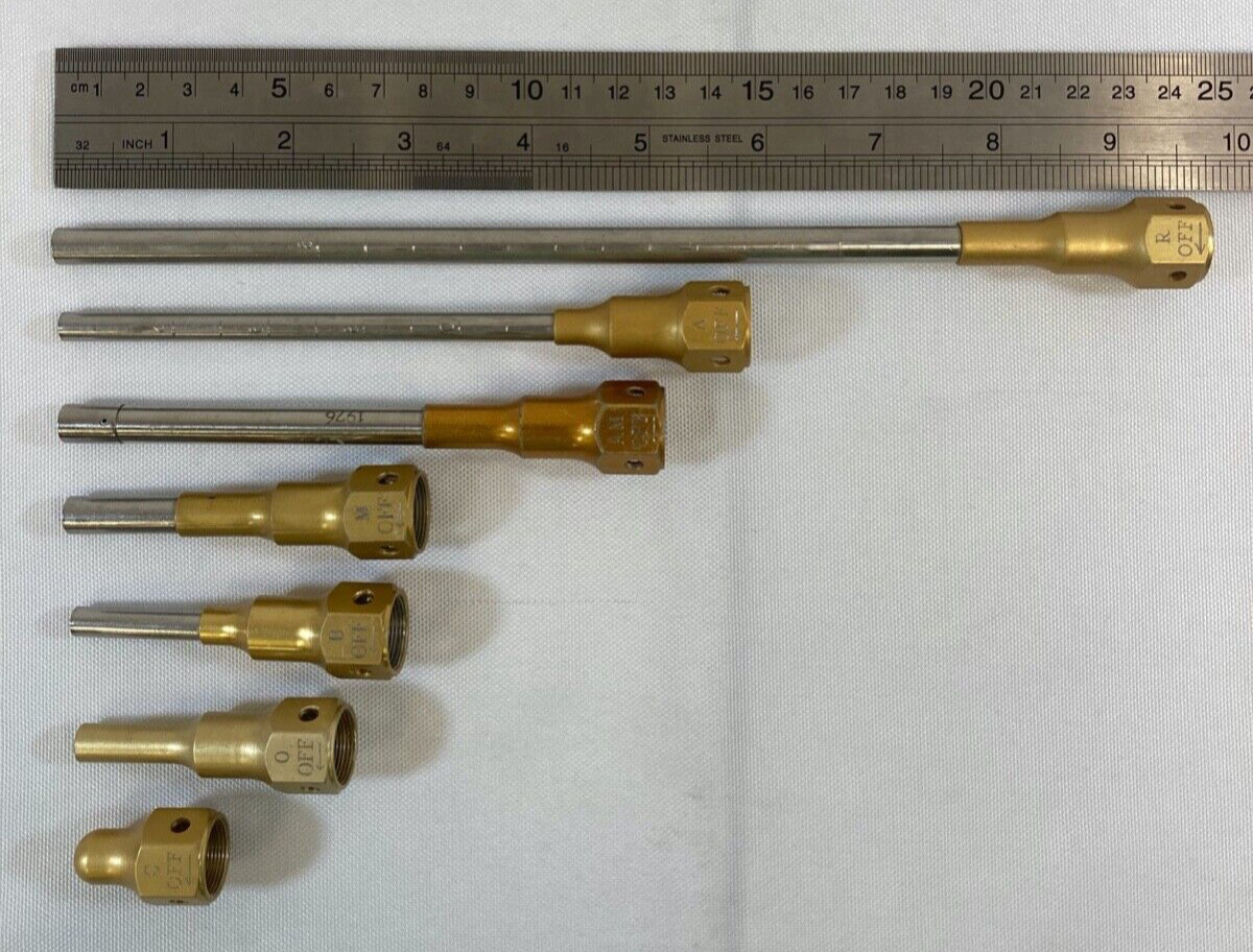 Set of 7 Medtronic Midas Rex Classic Pneumatic Attachments Neurology Orthopedic
