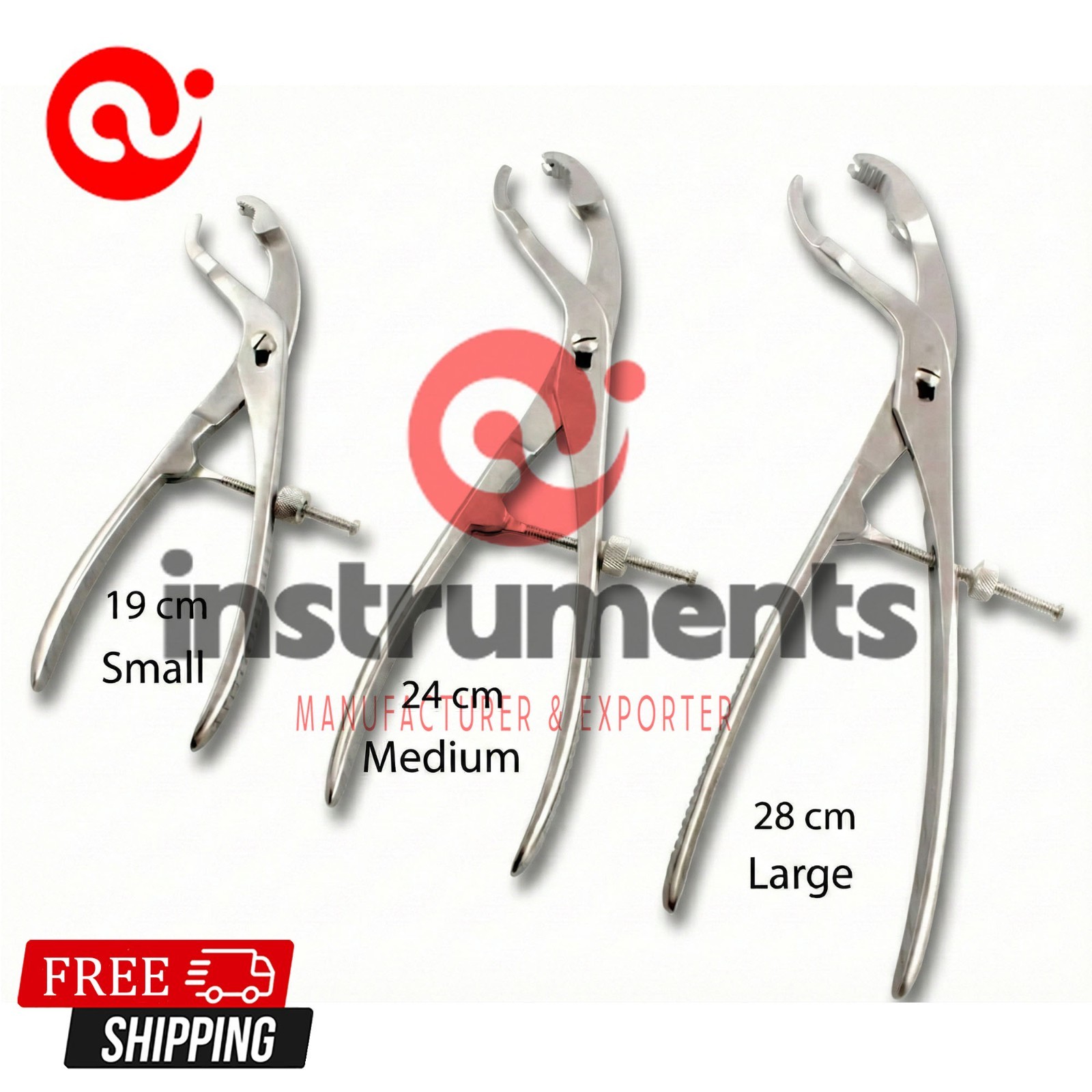 New Verbrugge Bone Holding Forceps S.M.L 3 PCs Set Orthopedic Instruments By Ai