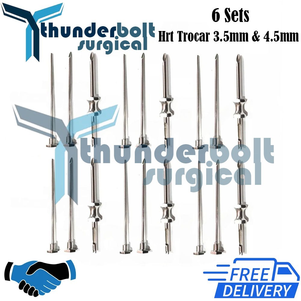 6 Sets HRT Trocar 3.5 mm and 4.5mm Hormone Replacement Pellet Insertion Kit