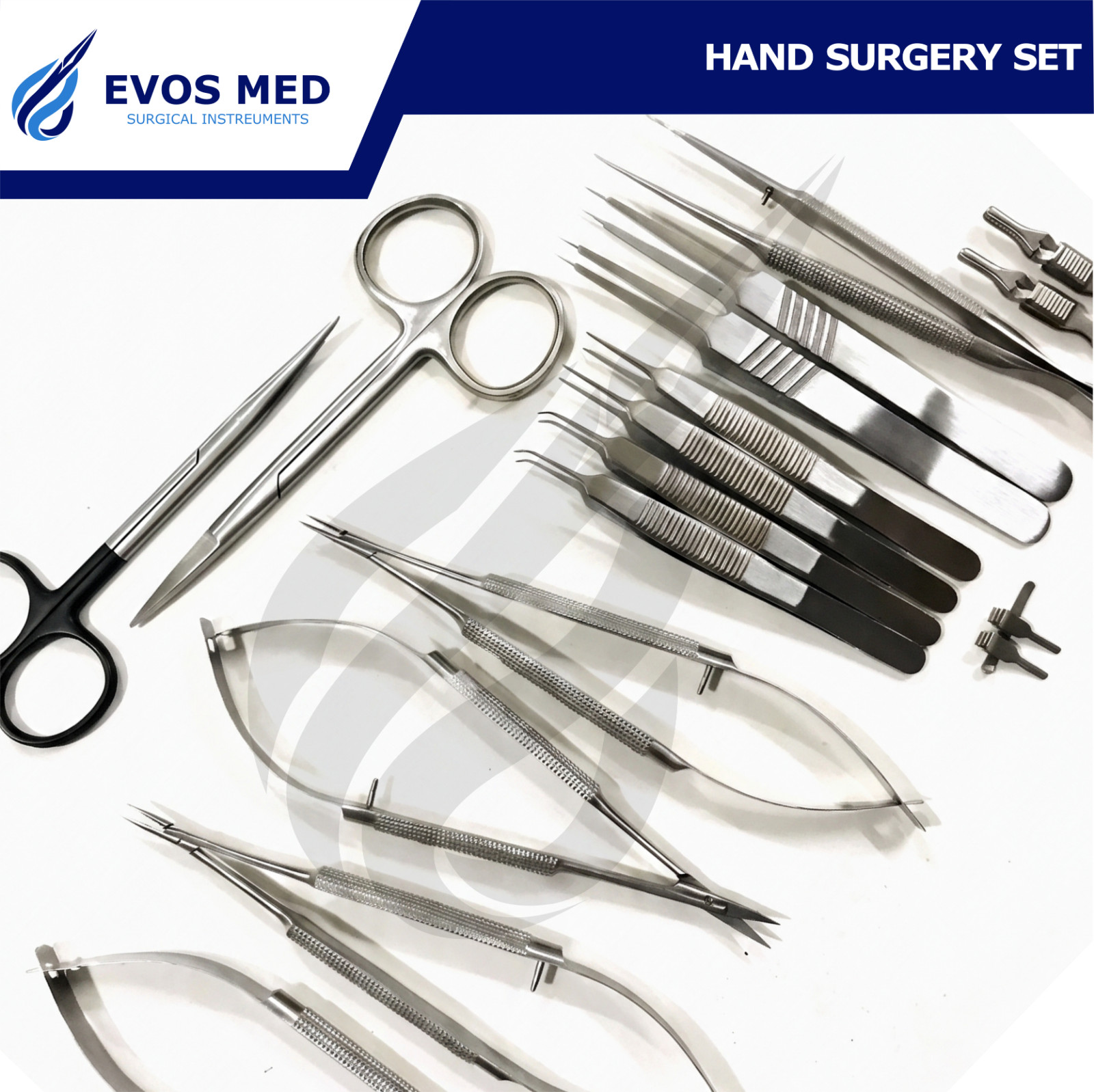Basic Hand Surgery 17 Pcs Set of Micro Surgical Instruments Stainless Steel