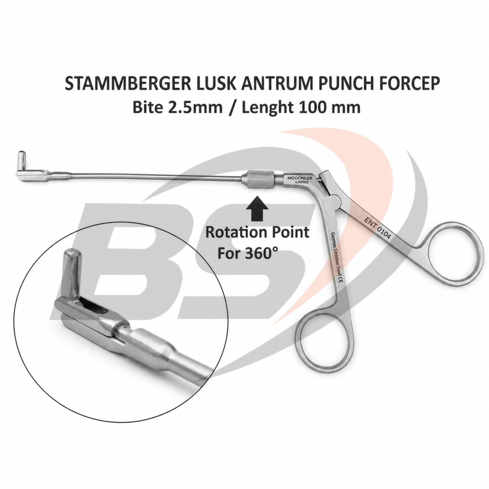 Fess Nasal Rhinoscopy Back Biting 360° Ent Instruments Surgery Sinus Rotatable
