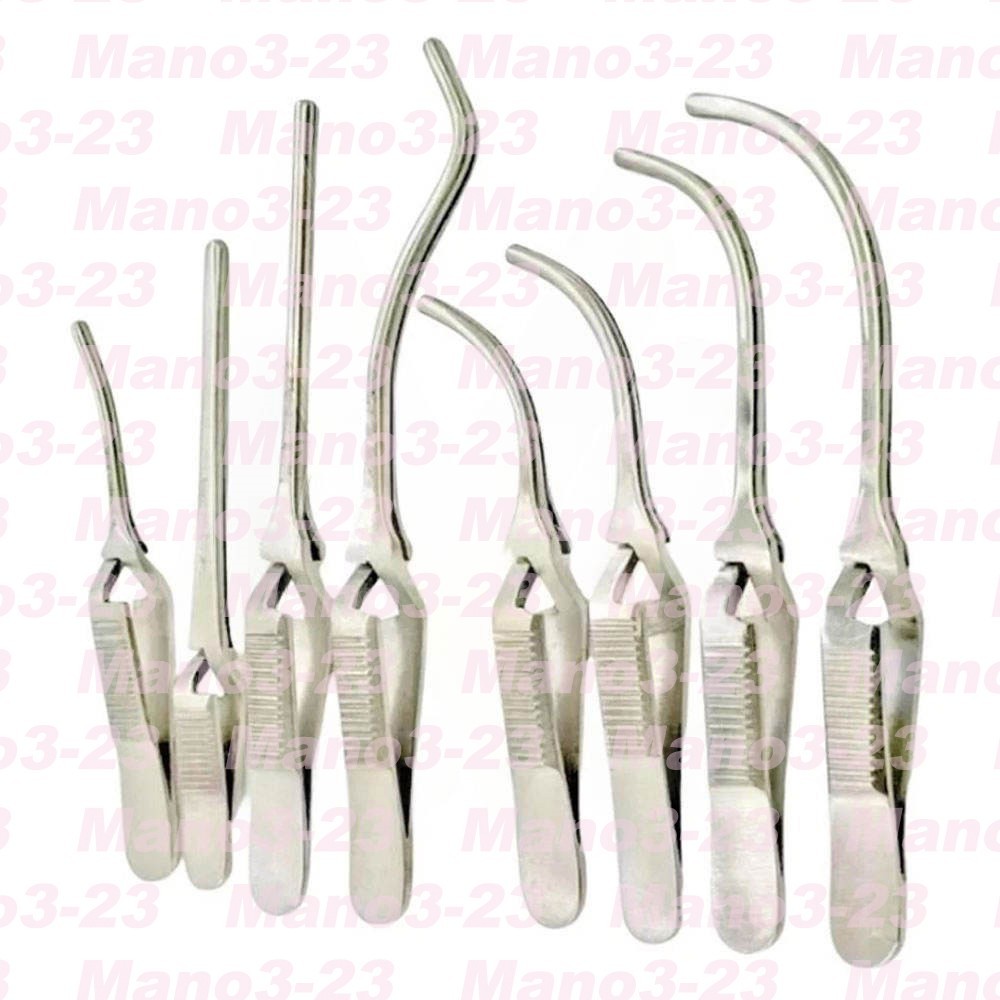 Debakey Bulldog Clamps Set 8 Pcs Atraumatic Cvd & Str Surgical Forceps Tools