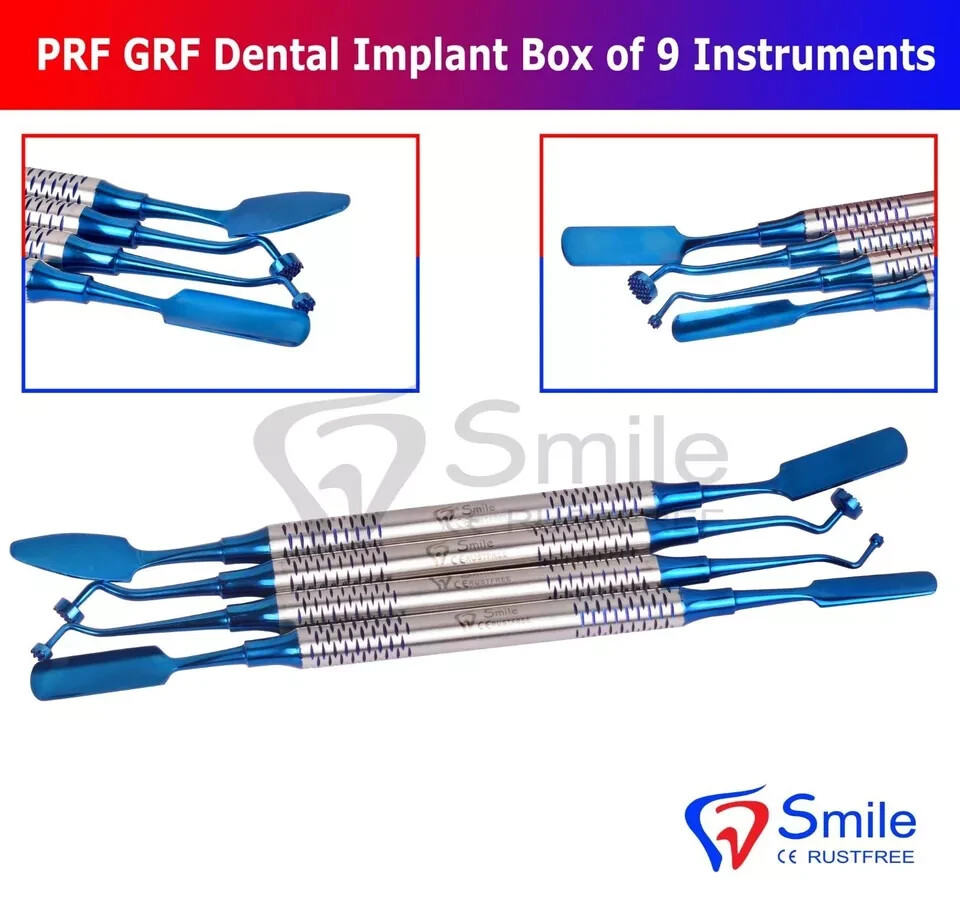 PRF & GRF Dental Implant 9 Instruments Surgical Dental Surgery Tools Kit