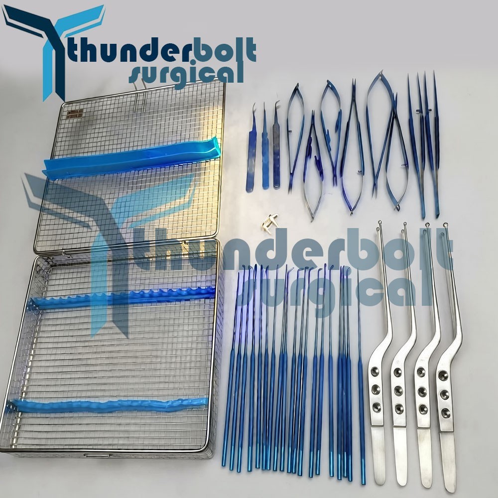 Micro surgery instruments set Neuro Surgical Titanium coated Instrument