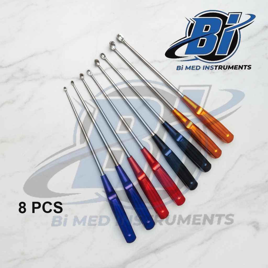 Volkmann Bone Curette Colorful Set 8 PCS Orthopedic Surgical Instrument