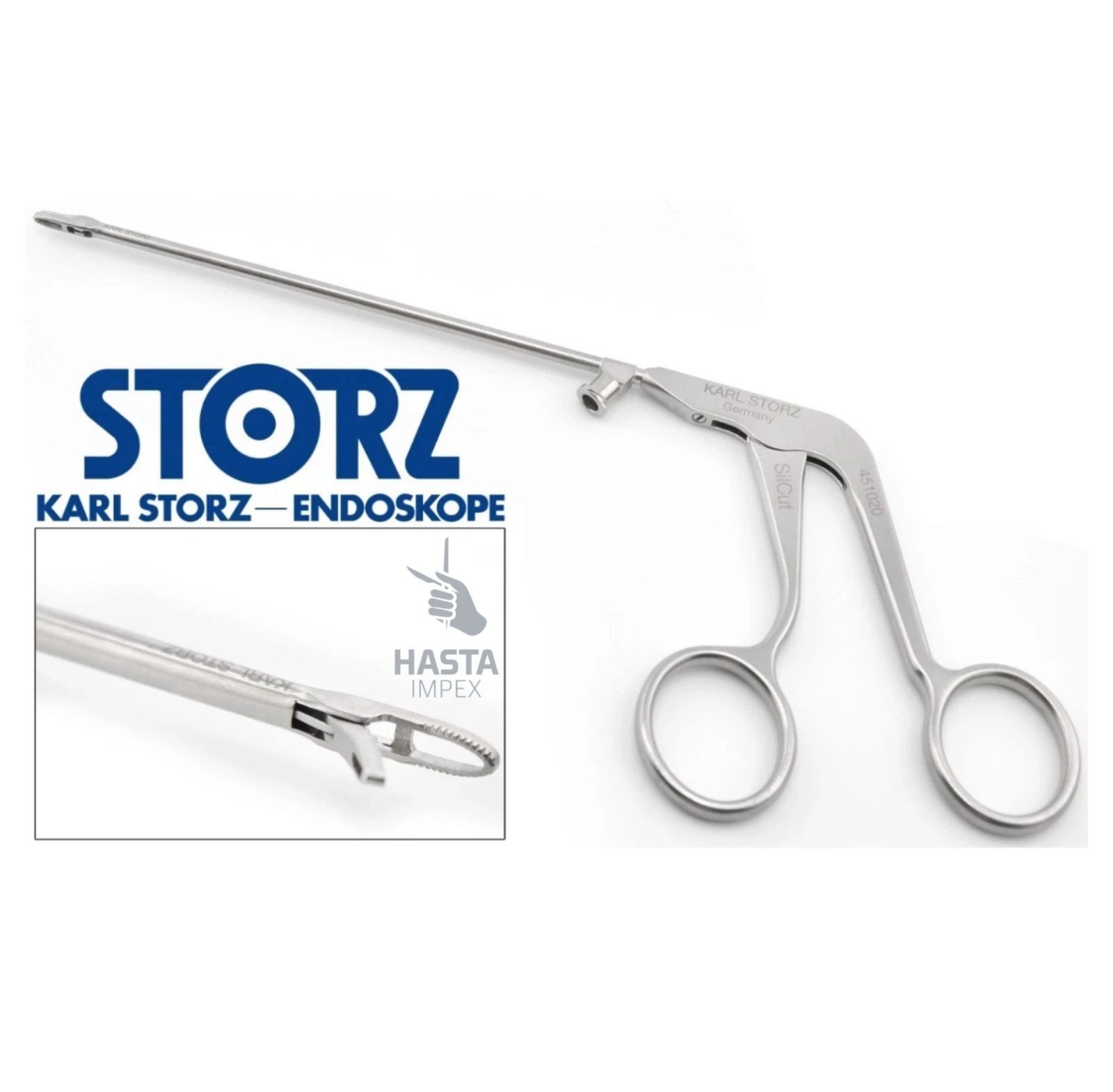 KARL STORZ 451020 SilCut Grunwald-Henke Nasal Cutting Forceps Punch 7×2.5mm Bite