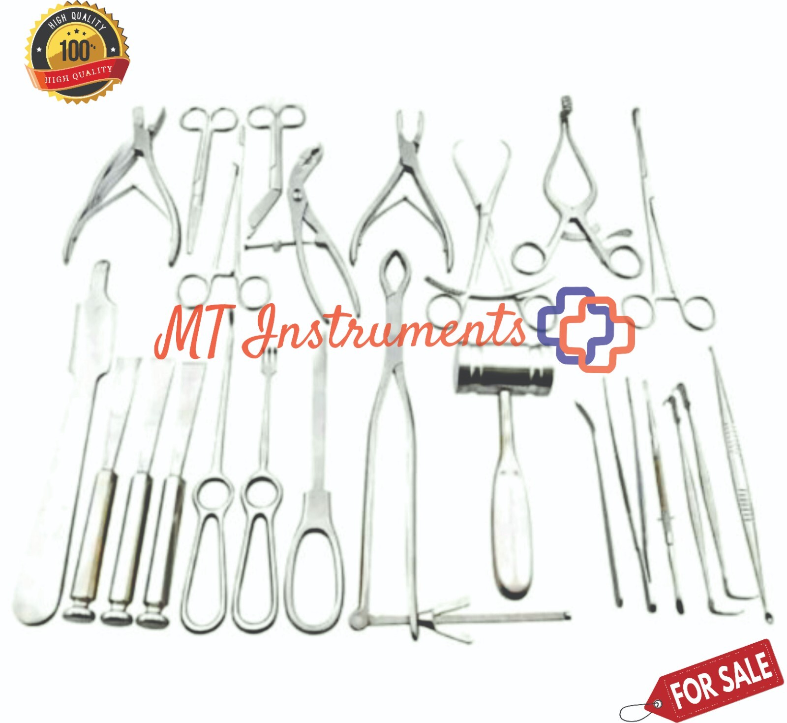 Basic Orthopedic General Surgery Set of 25 Pcs with Stainless Steel Box