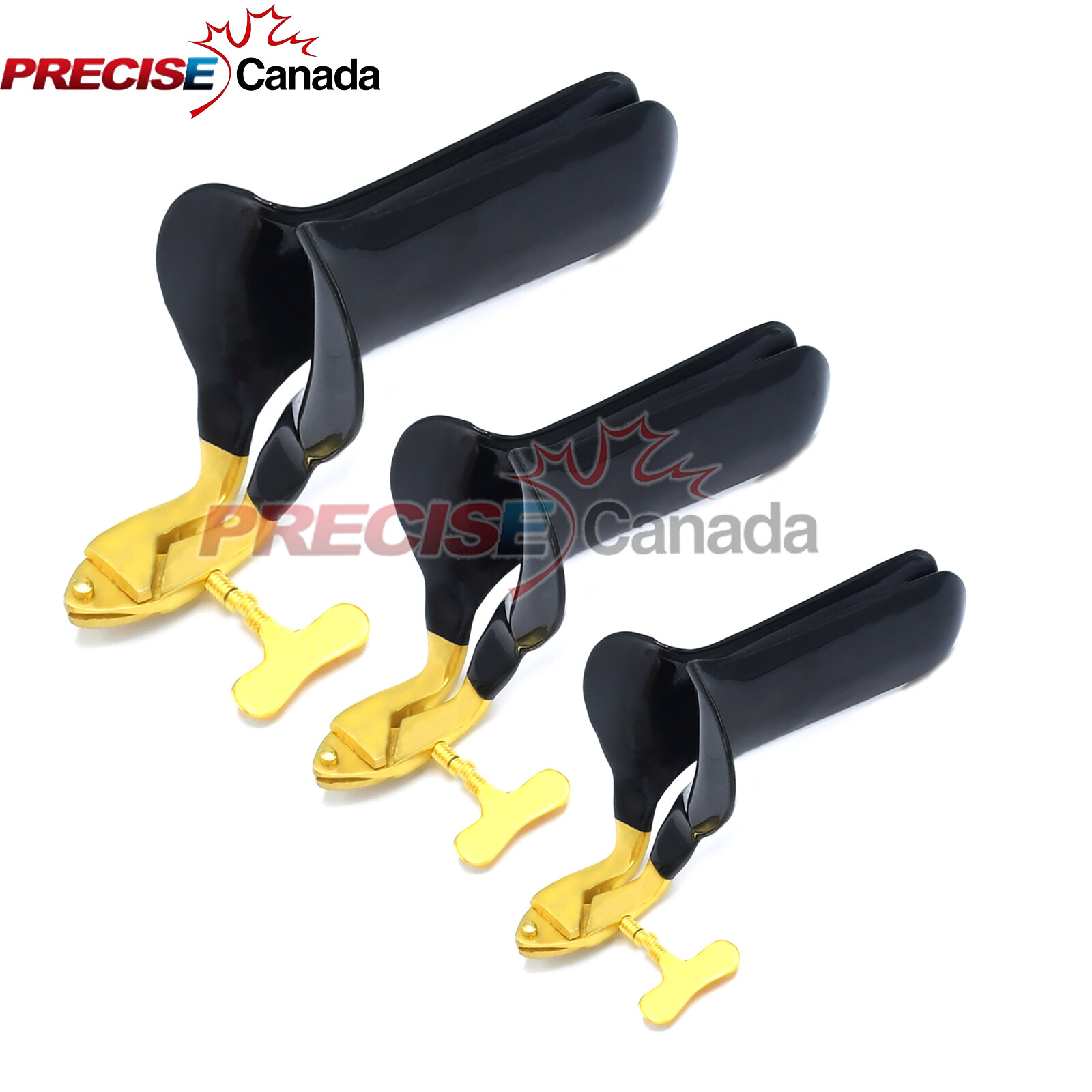 Collin Vaginal Speculum Stainless Steel Black & Gold Small/Medium/Large OB/GYN