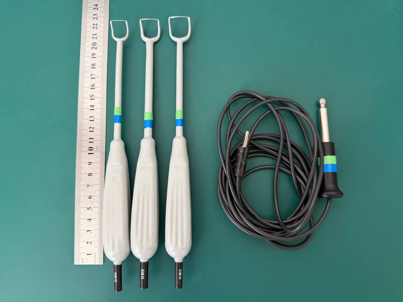 Lot of 3 Elmed Electrosurgical Reverse Angle Adenoid Curette with cable