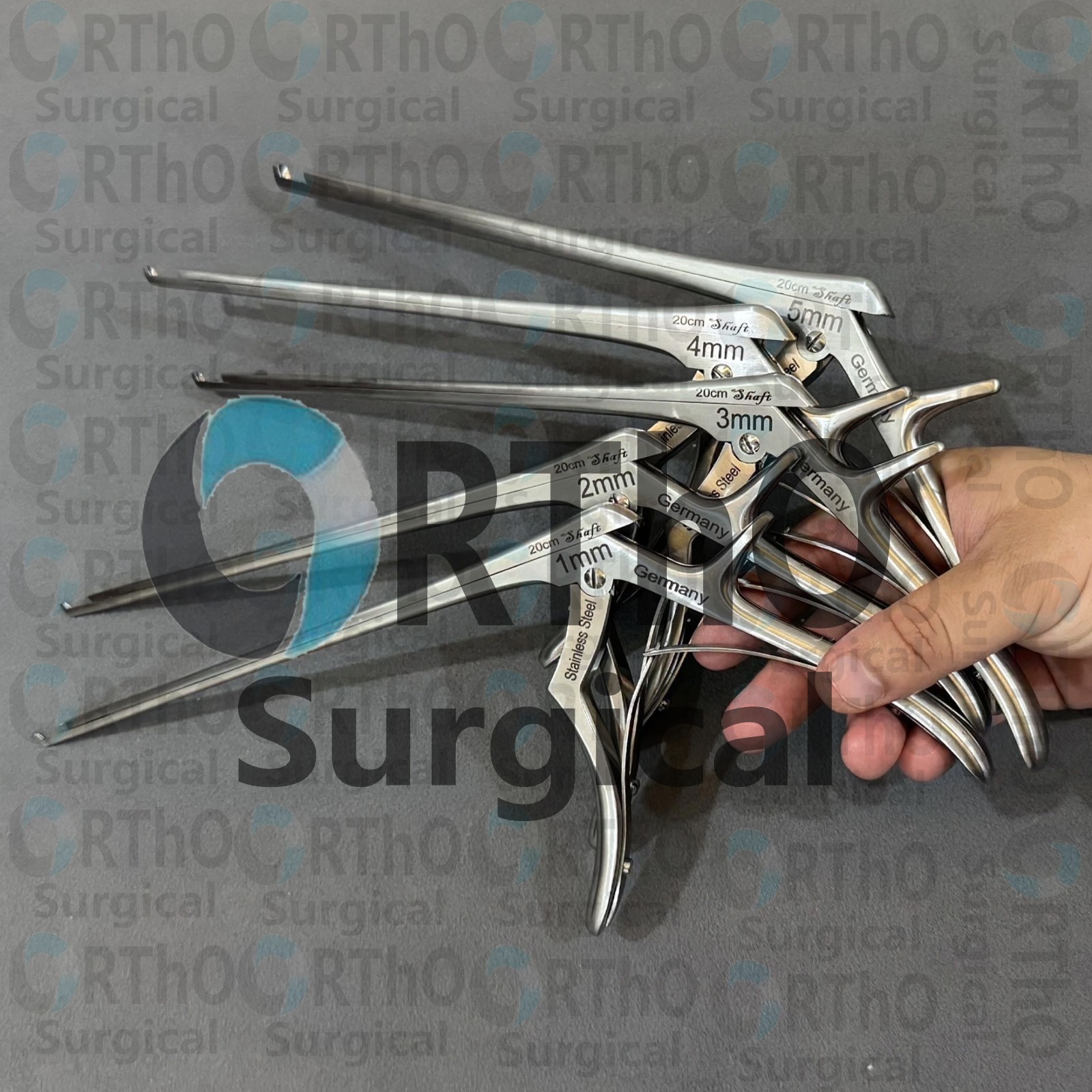 German Kerrison Rongeurs (1,2,3,4,5mm) Spine, Cervical Orthopedic Surgical