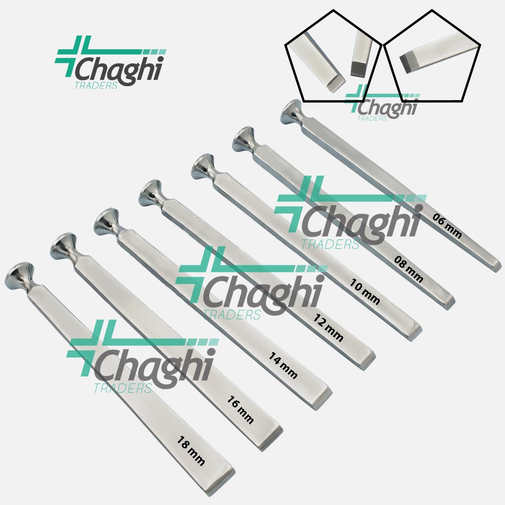 US Army Pattern Bone Chisel 7 PCs Set Orthopedic Osteotome Instruments By chaghi