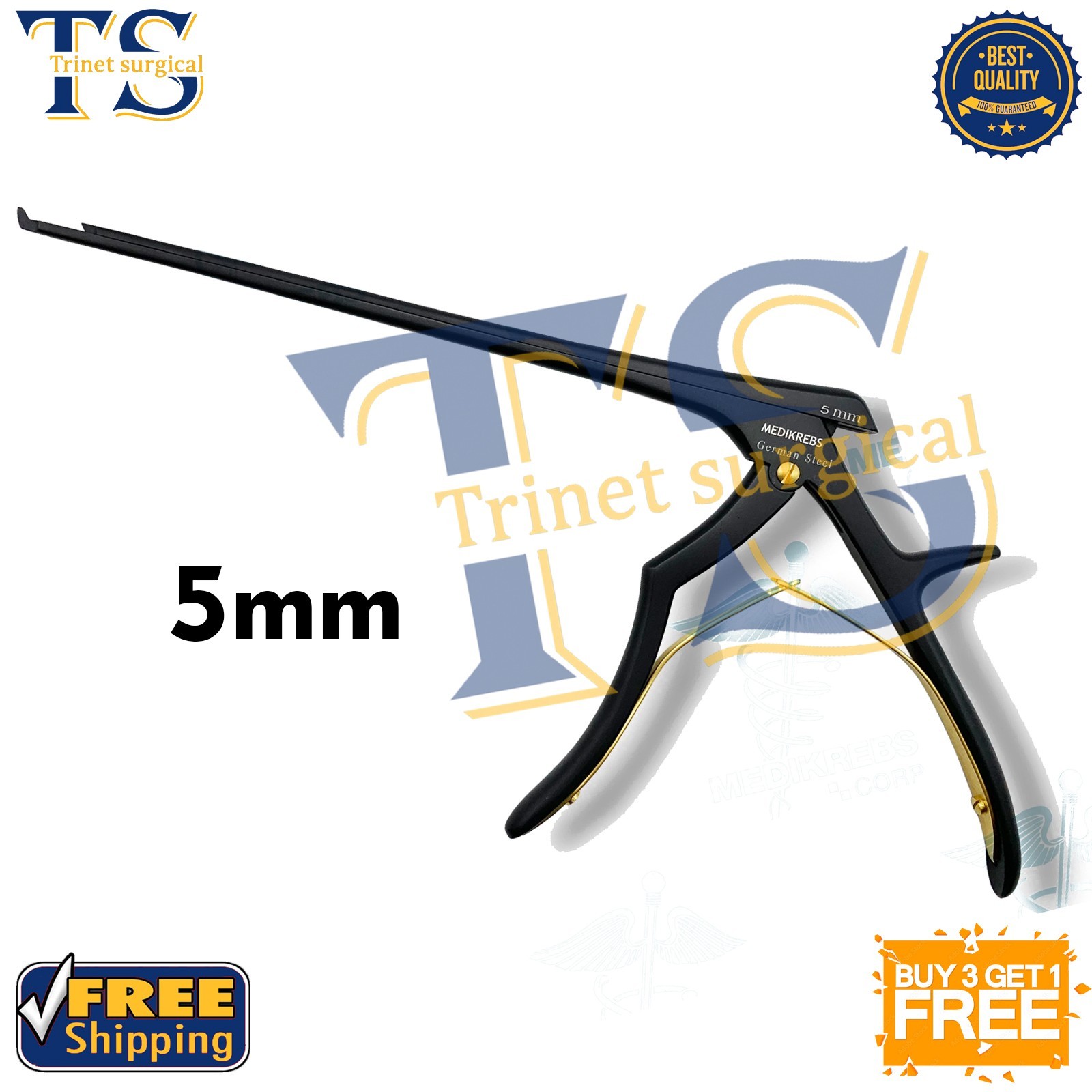 Kerrison Black Punch Rongeur 45° Forward Up 5mm x 22cm OR Grade Instrument