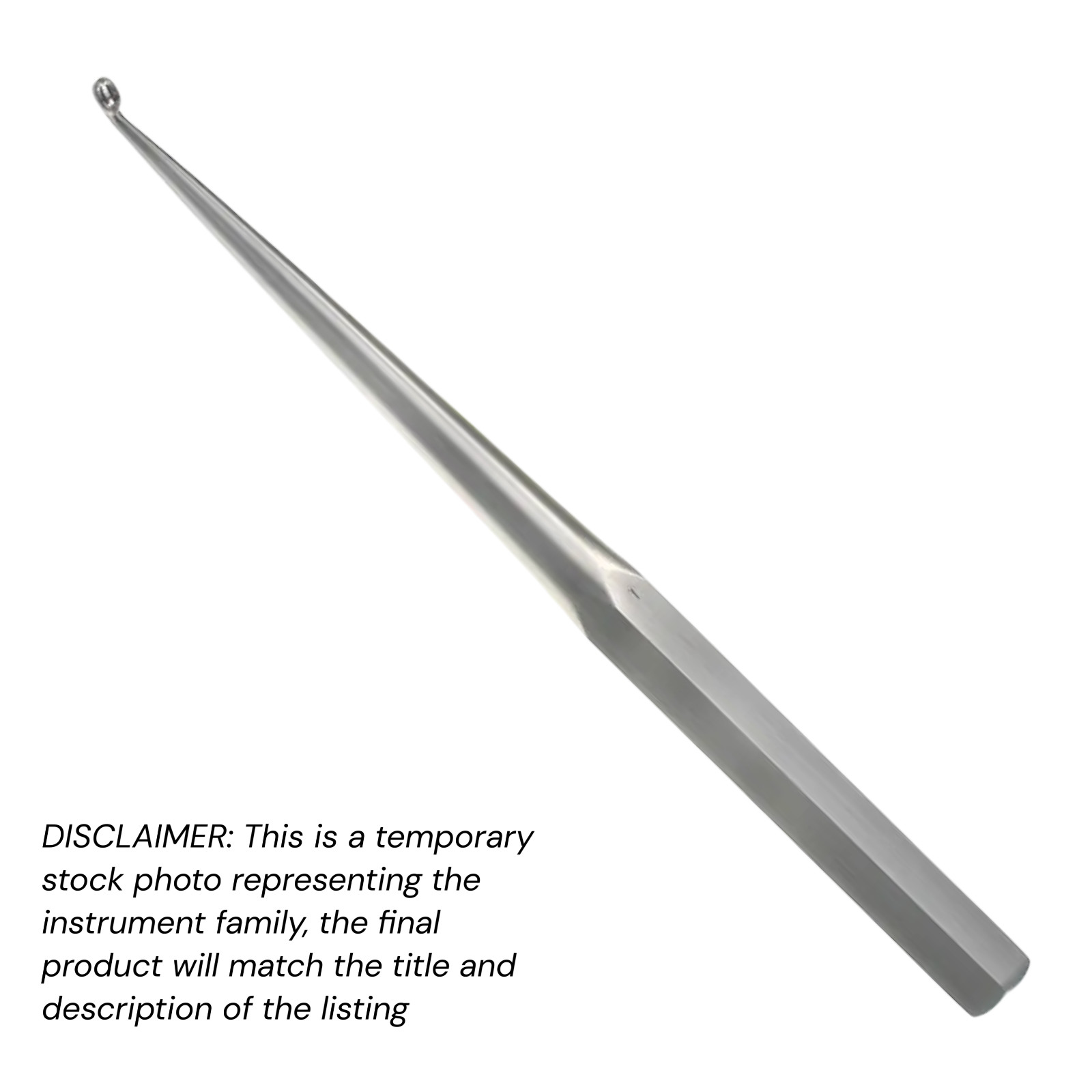 4 pcs Brun Bone Curettes 9″ Ang #6 (8.8 mm) Hex Hndl Stainless Volaris Economy